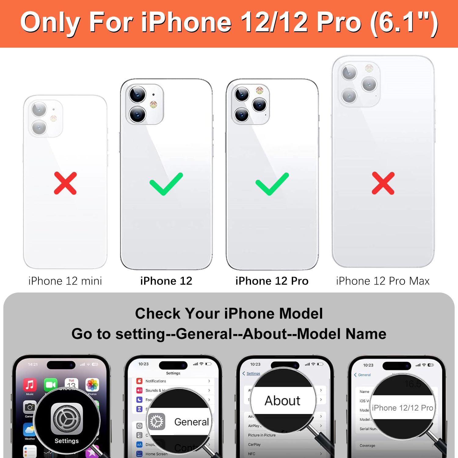 Premium PU Leather iPhone 12/12 Pro Wallet Case with Card Holder & Magnetic Clasp - 2-in-1 Shockproof Flip Cover with Detachable Wrist Strap & Zipper Pocket (Black) - Perfect for Everyday Use, Travel & Hands-Free Convenience