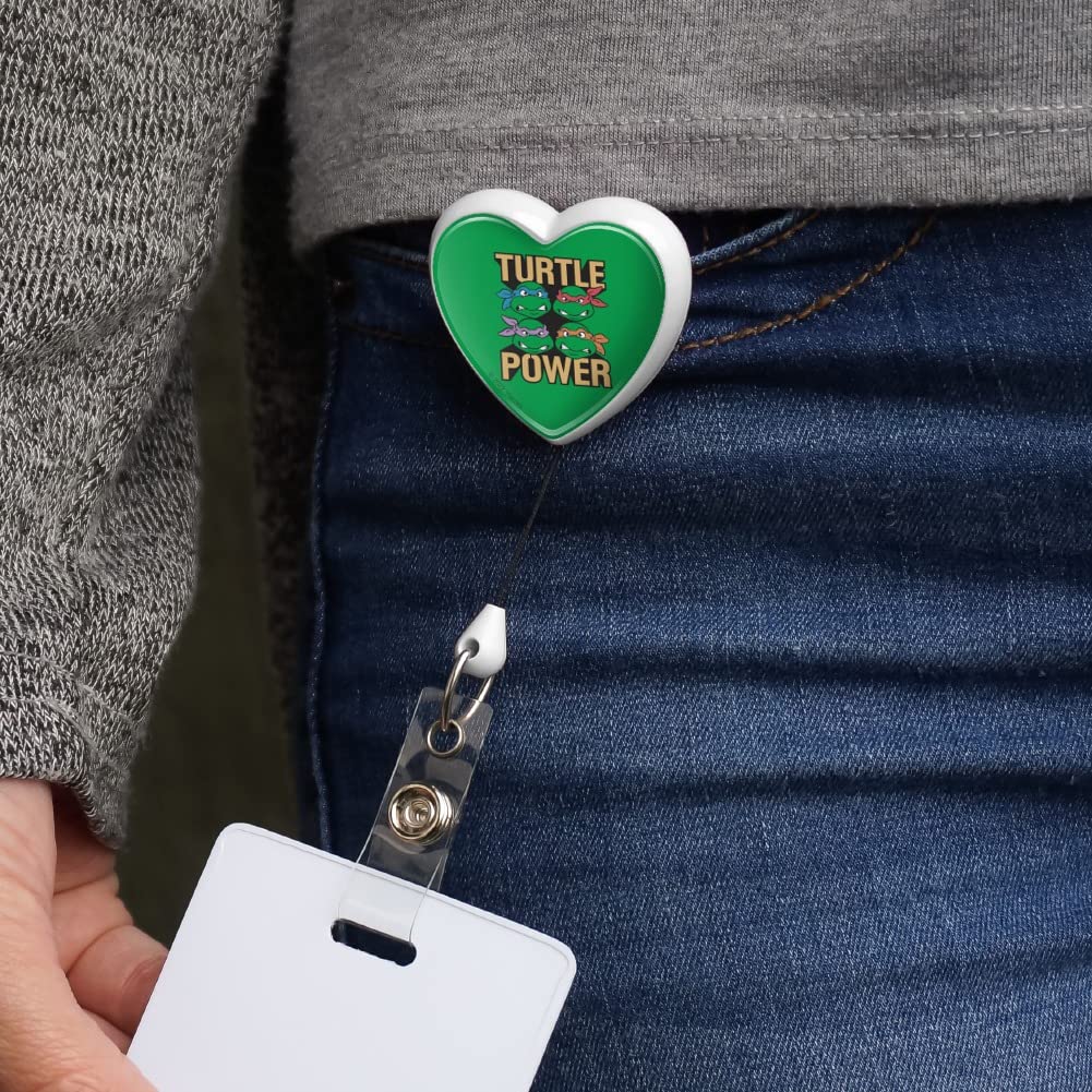 TMNT Power Headshots Lanyard - Retractable ID Badge Holder for Work & Events