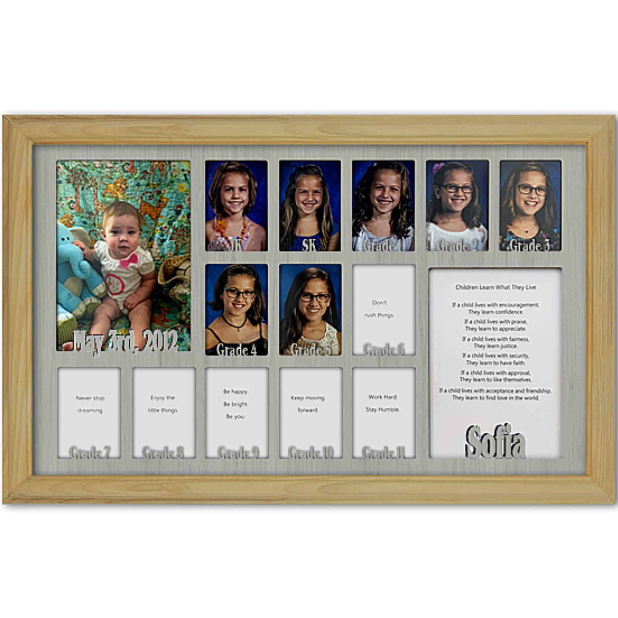 Personalized Northland School Years Photo Frame - Holds Twelve 2.5x3.5