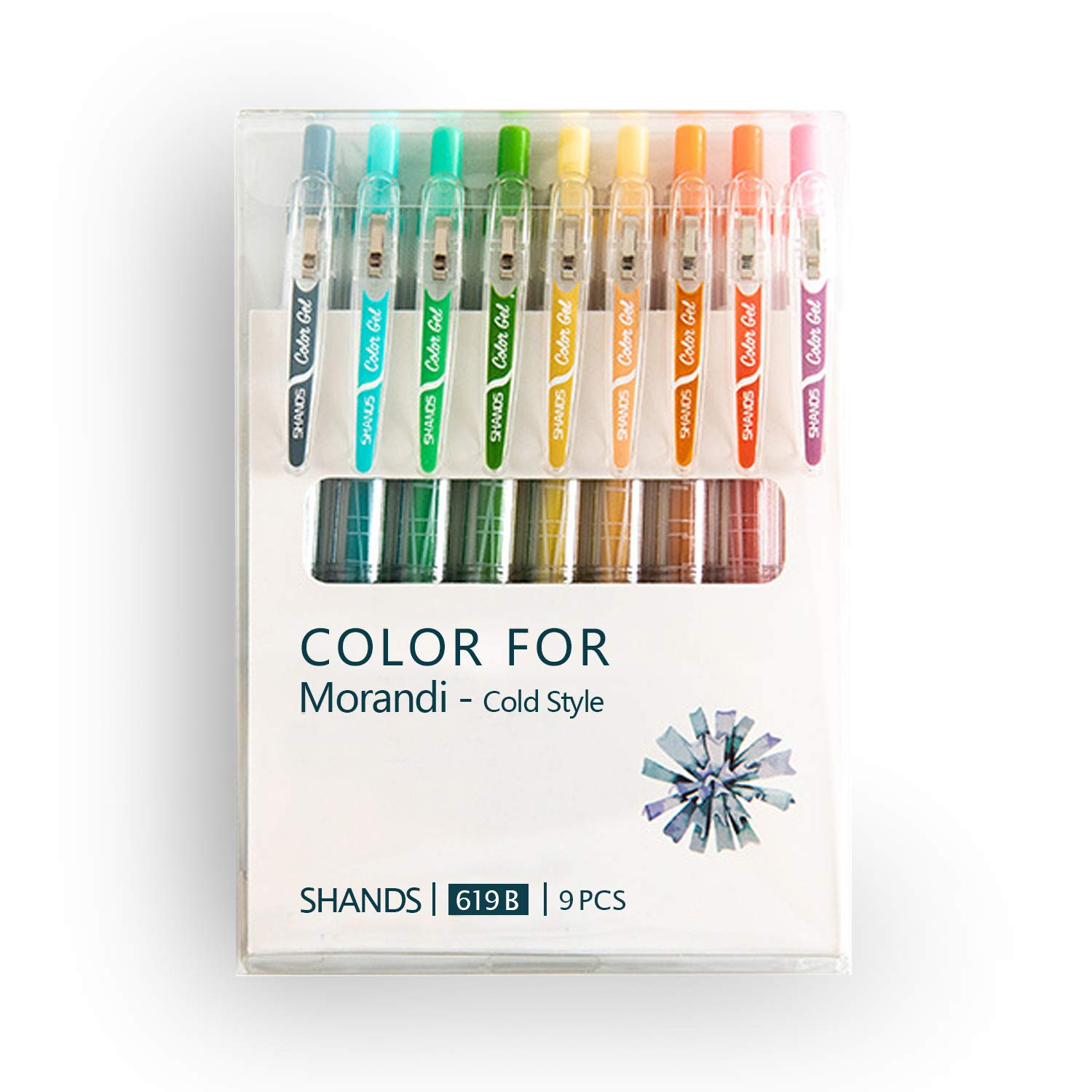 9 Colors Journal Planner Pens - 0.5mm Fine Point Ballpoint Gel Pens, No Bleed, Smooth Writing for Note Taking, Drawing & Bullet Journaling - Morandi Cold Tone Style (Perfect for Office, School & Creative Projects)