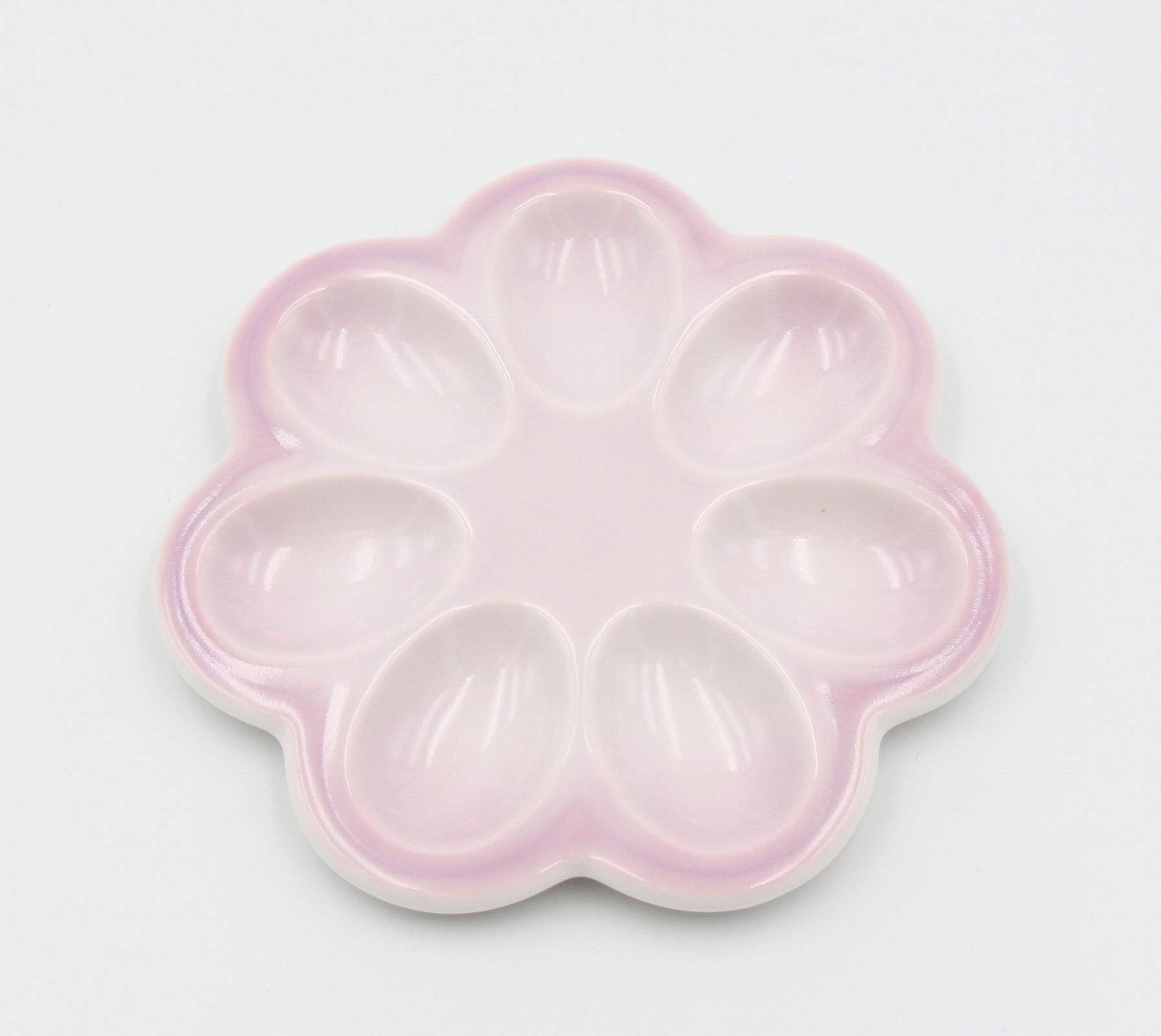Elegant Light Purple Porcelain Egg Serving Plate - 7 Inch Fine China Appetizer Dish for Easter Brunch, Tea Parties & Special Occasions