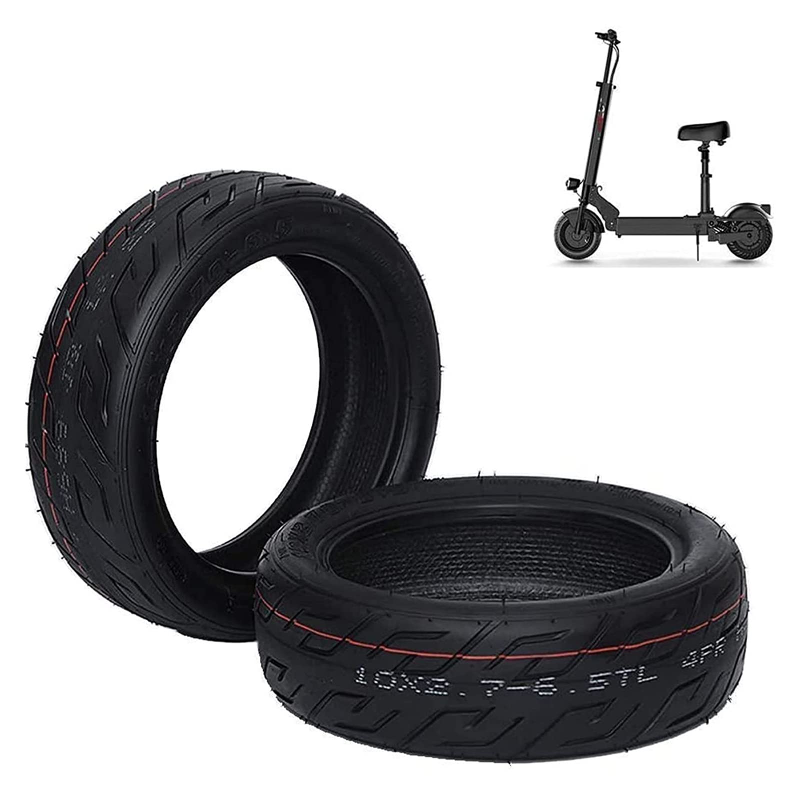 10-Inch Explosion-Proof Tubeless Electric Scooter Tires - 10X2.7-6.5 Non-Slip Wear-Resistant Vacuum Tires for E-Scooters & Electric Vehicles - Perfect for Commuting, Urban Travel & Off-Road Adventures