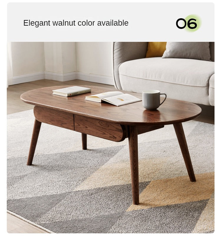 Premium Oak Solid Wood Luxury Coffee Table - Modern & Durable Living Room Centerpiece for Home Decor & Entertainment