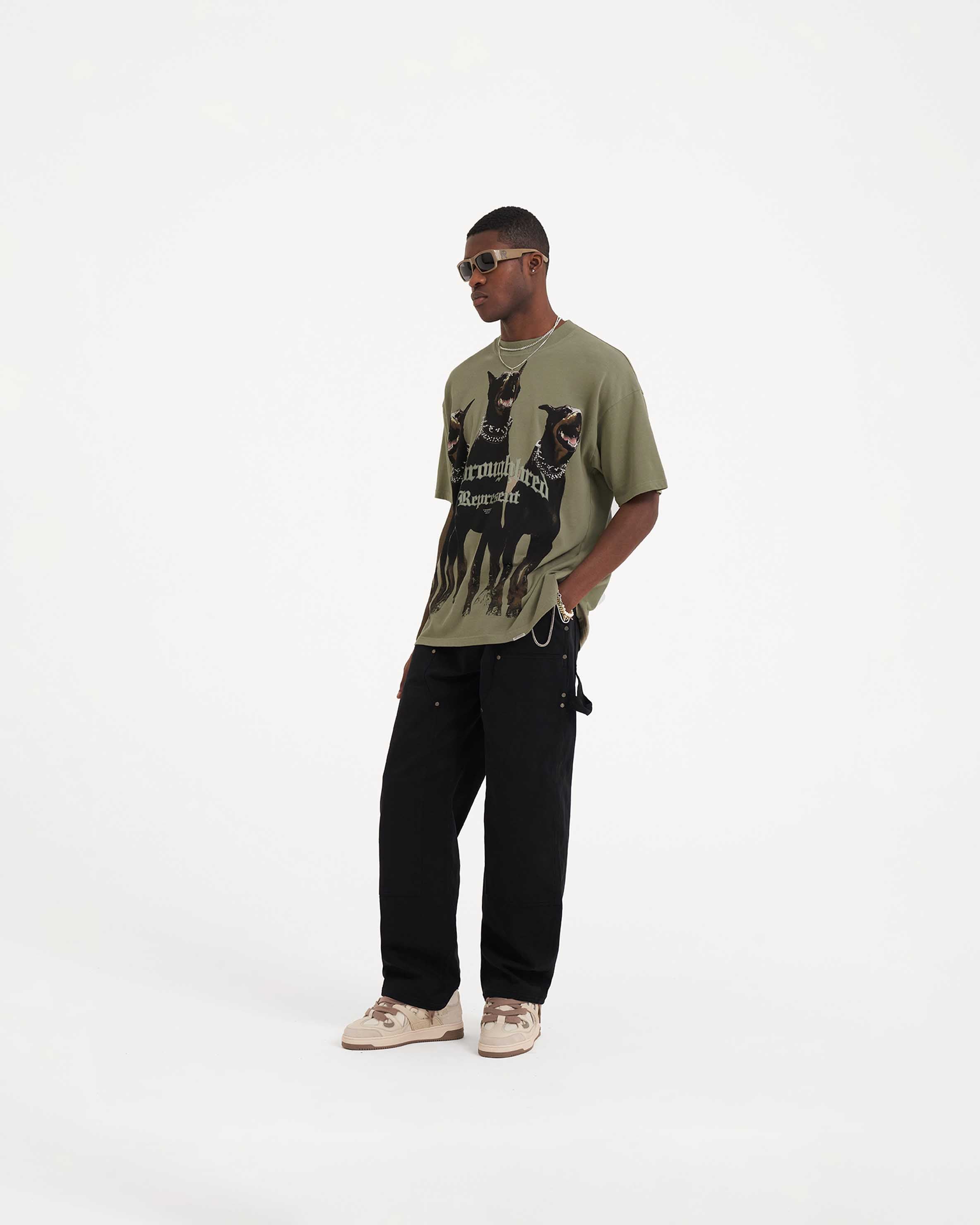 Premium Thoroughbred T-Shirt in Khaki - Comfortable Cotton Tee for Casual Wear & Horse Riding Enthusiasts