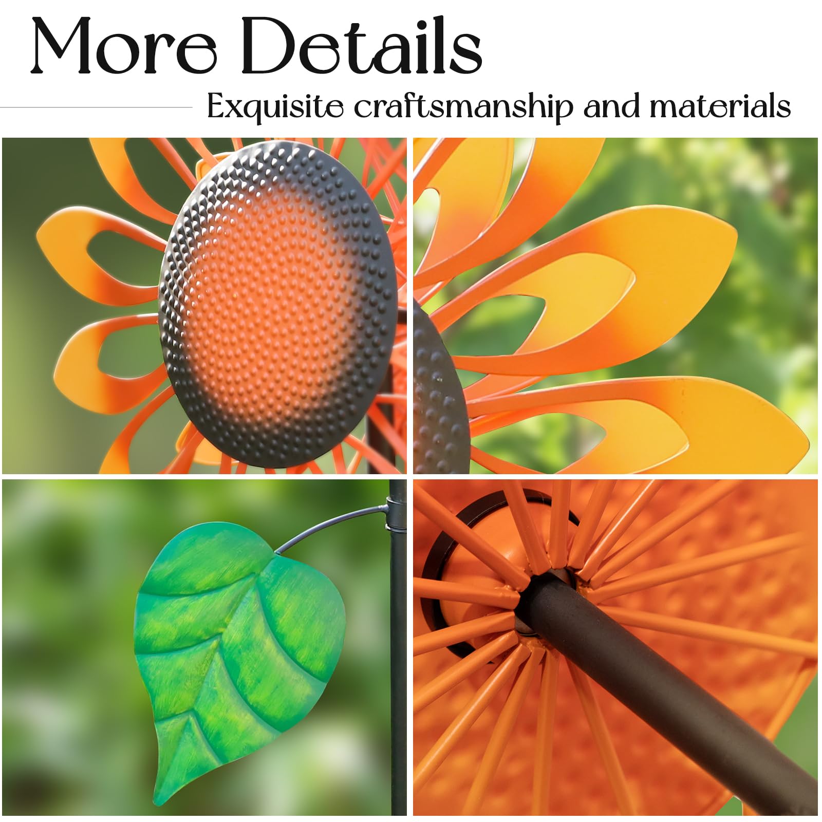 84 Inch Large Metal Wind Spinner for Yard and Garden - Double Sided Sunflower Outdoor Wind Sculpture - Perfect Birthday Gift for Women - Great for Patio, Lawn Decoration & Relaxing Garden Atmosphere
