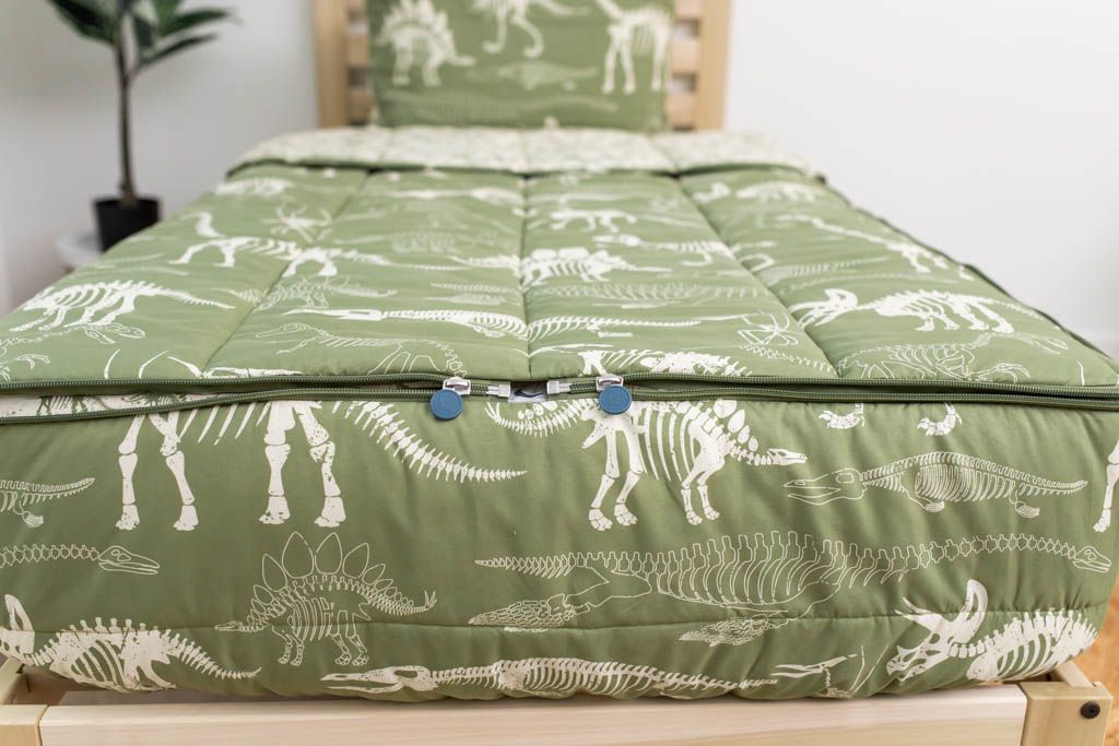 Fossil Print Zipper Bedding Set - Soft & Stylish Comforter Cover with Zipper Closure - Perfect for Kids, Teens & Adults Bedrooms, Dorms & Guest Rooms