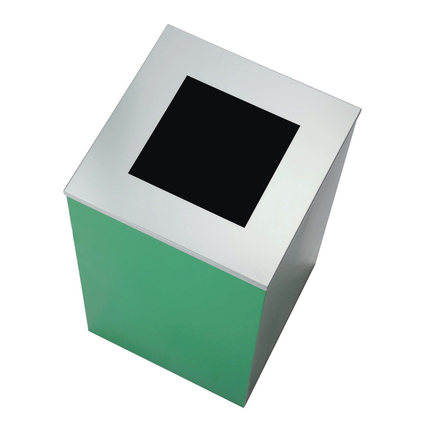 Alpine Industries 29 Gallon Steel Trash Can & Recycling Bin Set - Green Mixed Recycling Can & Black Trash Can with Square Lids for Kitchen, Office, Garage & Outdoor Waste Management