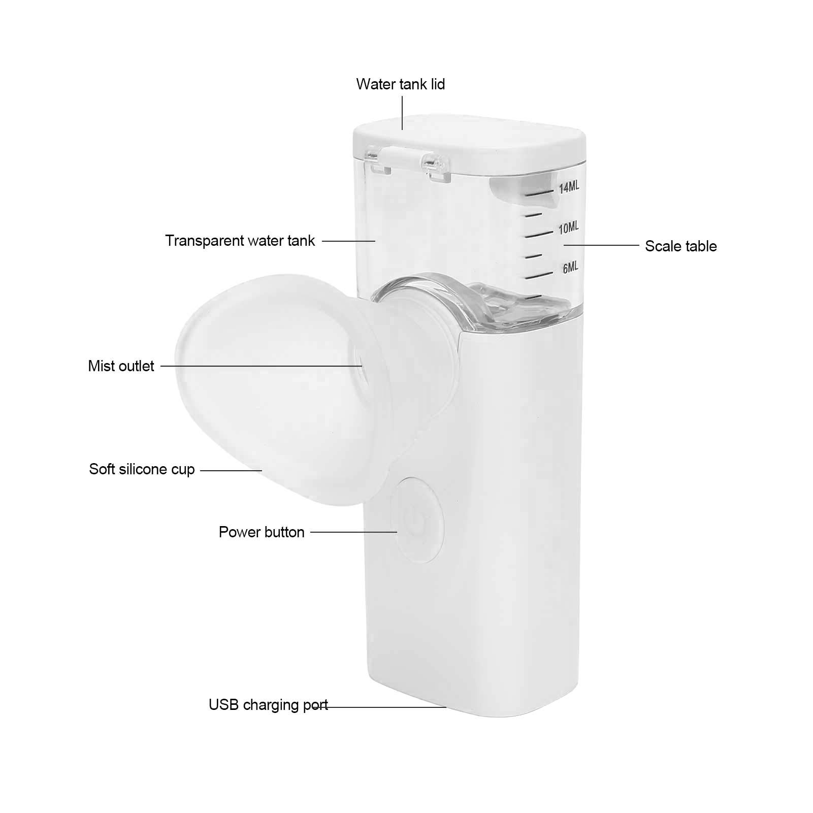 Dioche Portable Eye Humidifier & Facial Steamer - Fast Steam Sprayer for Dry Eyes, Moisturizing Eye Mist Machine for Skin Care & Makeup (White) | Perfect for Travel, Office & Home Eye Relaxation