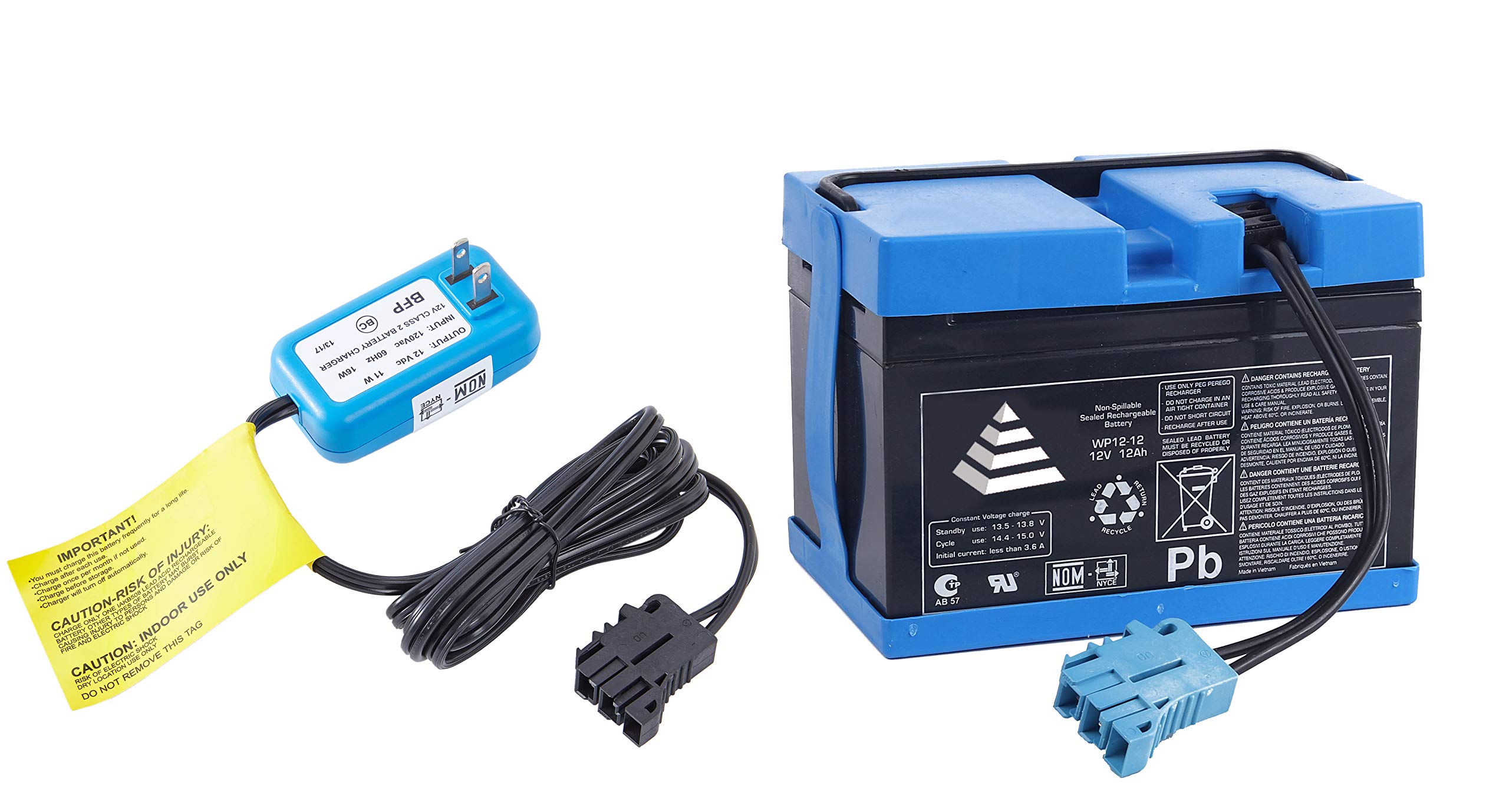 12V 12AH Rechargeable Battery and Charger Kit - Compatible with Peg Perego Taurus, Polaris RZR 900, Slingshot, John Deere Gator XUV & Gaucho Rock'in Kids Ride-On Cars | Perfect for Powering Children's Electric Vehicles, Utility Trucks & Off-Road Toys