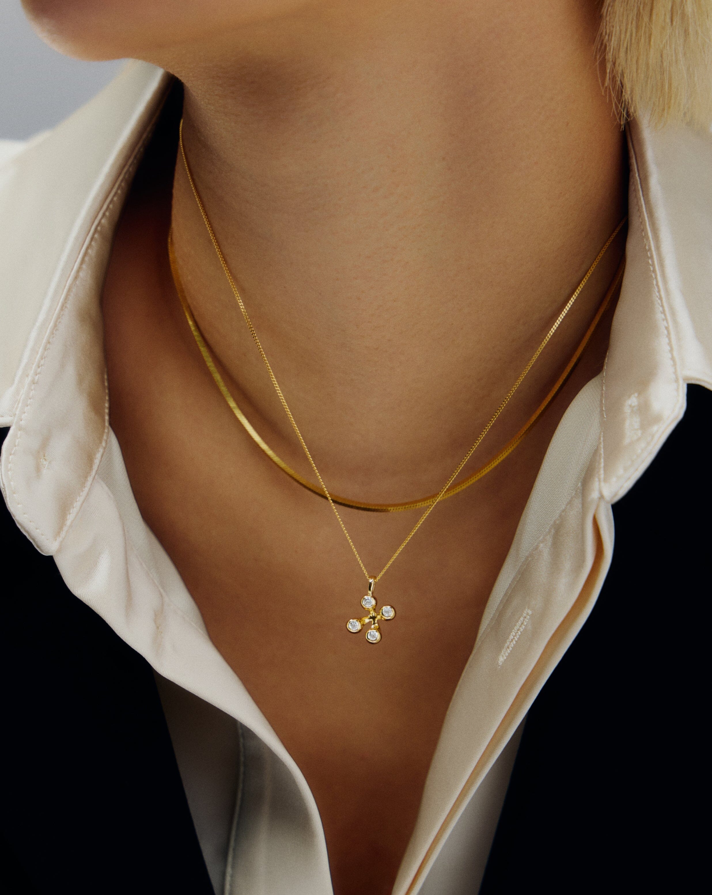 Elegant Atom Pendant Necklace - 18k Gold Vermeil Cubic Zirconia Jewelry for Women | Perfect Gift for Science Lovers & Everyday Wear