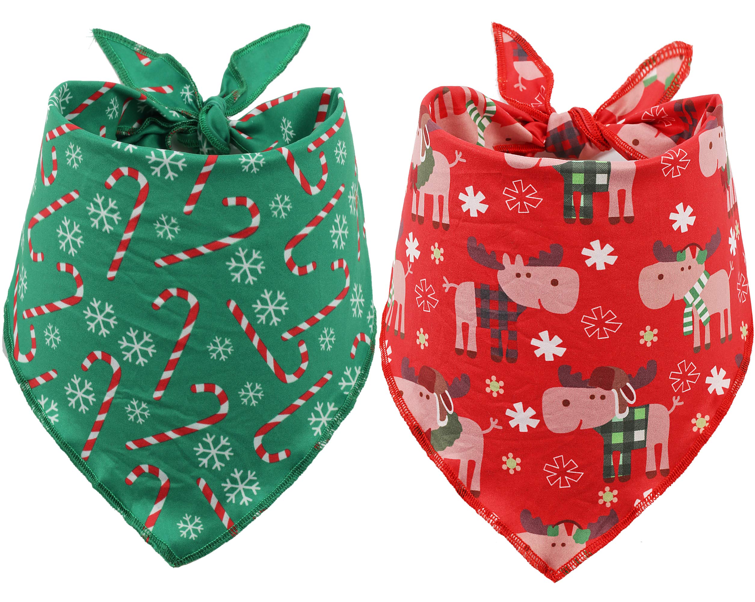 BoomBone 2 Pack Christmas Dog Bandanas - Festive Triangle Pet Scarves & Bibs for Small Medium Large Dogs - Perfect for Holiday Photos, Parties & Gifts