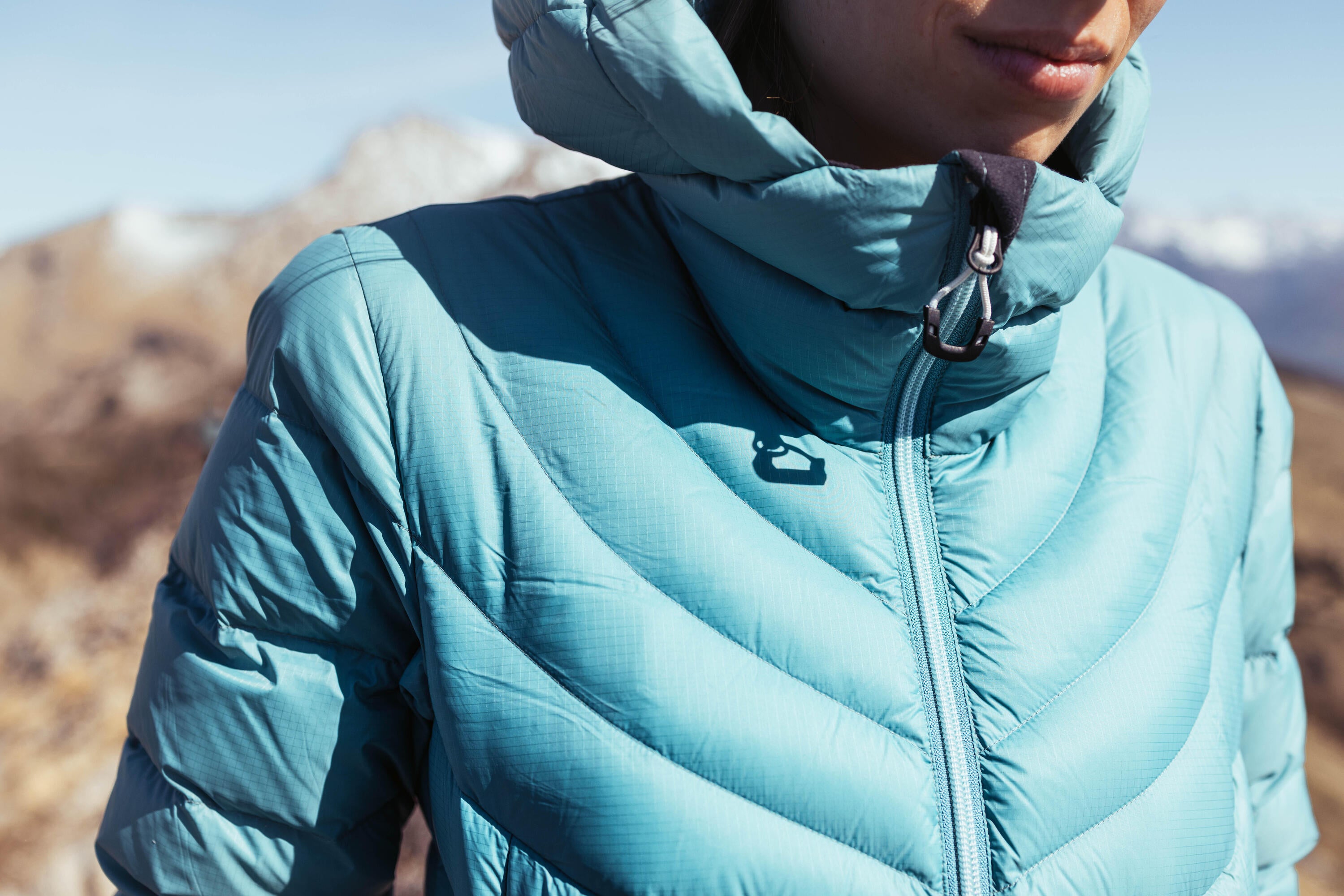Forclaz Women's MT500 Hooded Down Puffer Jacket - Lightweight Winter Coat, Waterproof Windproof Insulated Jacket for Hiking, Skiing & Outdoor Activities