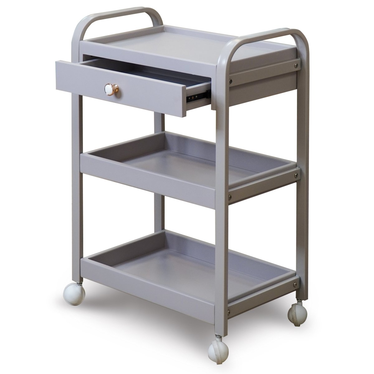 Professional SPA Trolley Cart with Wheels - 563 161 Grey - Perfect for Massage Therapy, Salon Storage & Mobile Beauty Station Organization
