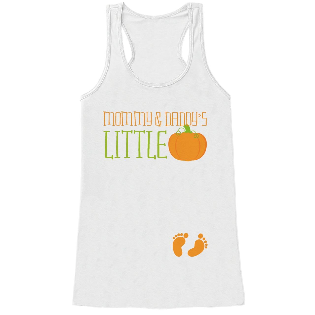 Custom Little Pumpkin Halloween Pregnancy Announcement Tank Top for Women - Cute Maternity Tee for Baby Reveal, Gender Reveal Parties & Fall Photoshoots