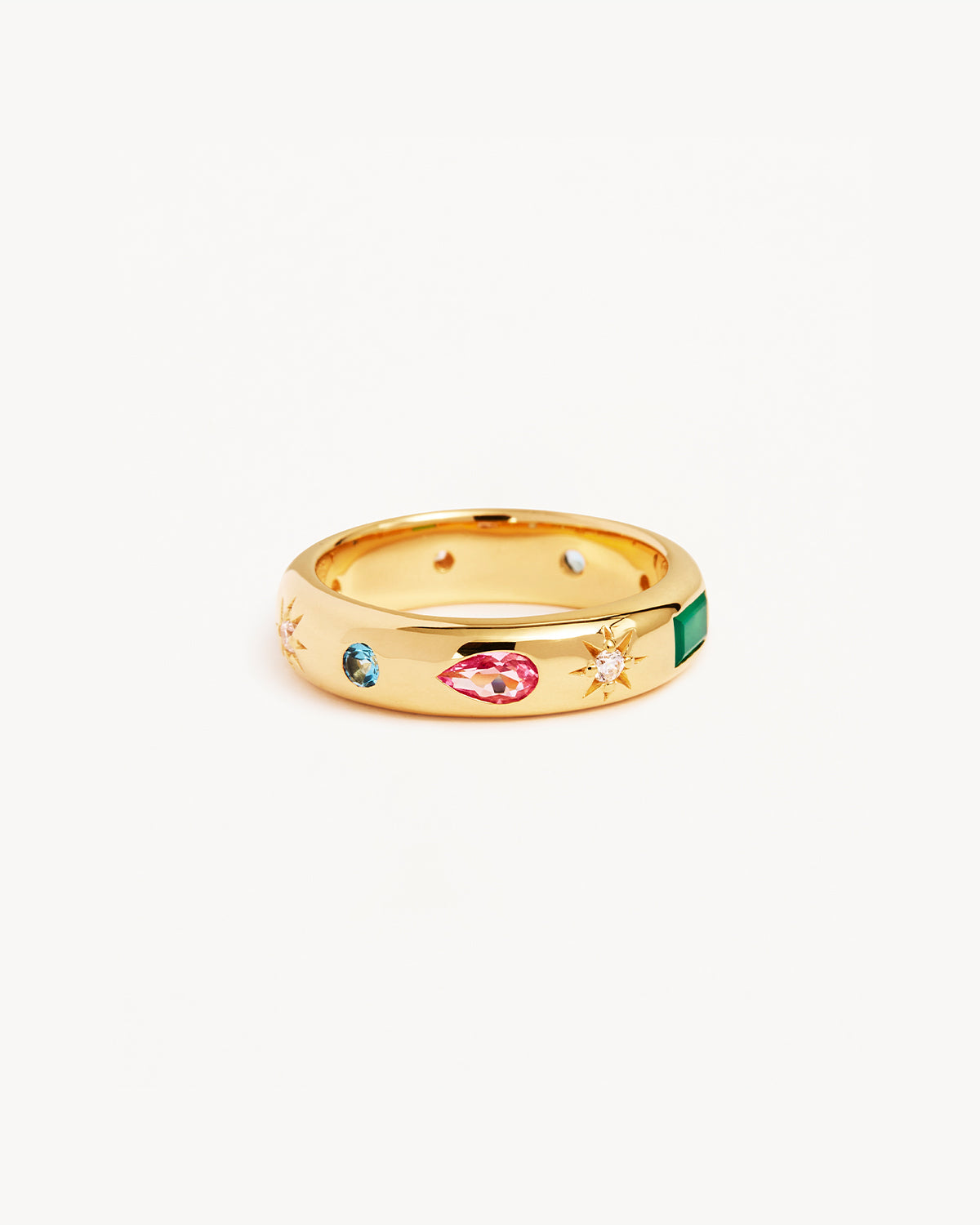 18K Gold Vermeil Connect to the Universe Ring - Zodiac Sign Jewelry for Women, Dainty Stackable Ring for Spiritual Healing & Positive Energy - Perfect for Meditation, Yoga & Boho Fashion