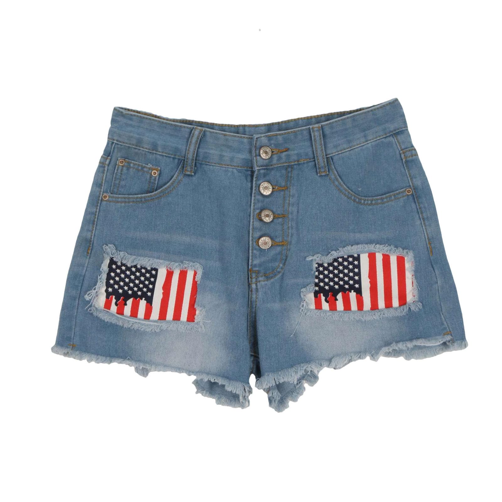 Women's Ripped Denim Shorts - Mid Rise Distressed Jeans for Summer | Casual & Stylish
