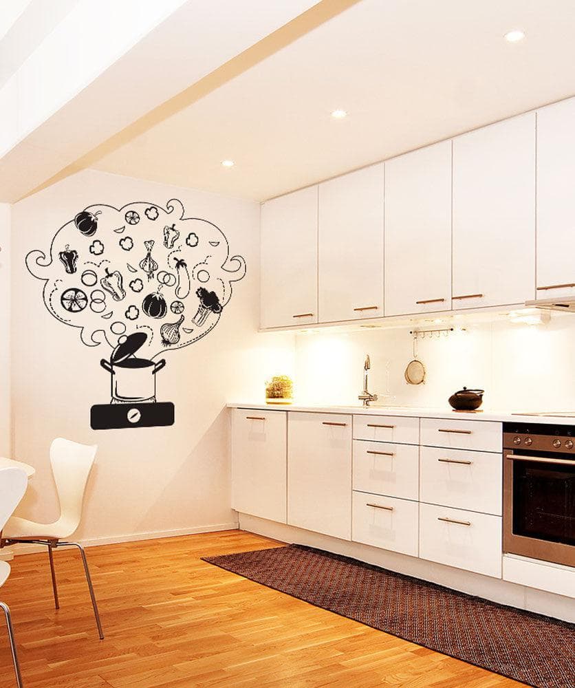 Premium Vinyl Wall Decal Sticker - Cooking Pot Design #OS_DC313 - Perfect for Kitchen Decor, Home Renovation & DIY Projects