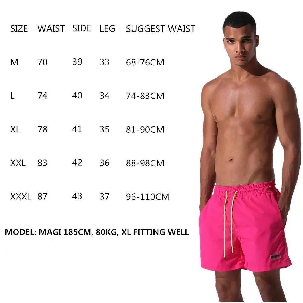 Men's Quick-Dry Swim Trunks with Drawstring Waist - Lightweight Beach Shorts for Swimming, Surfing & Summer Vacation