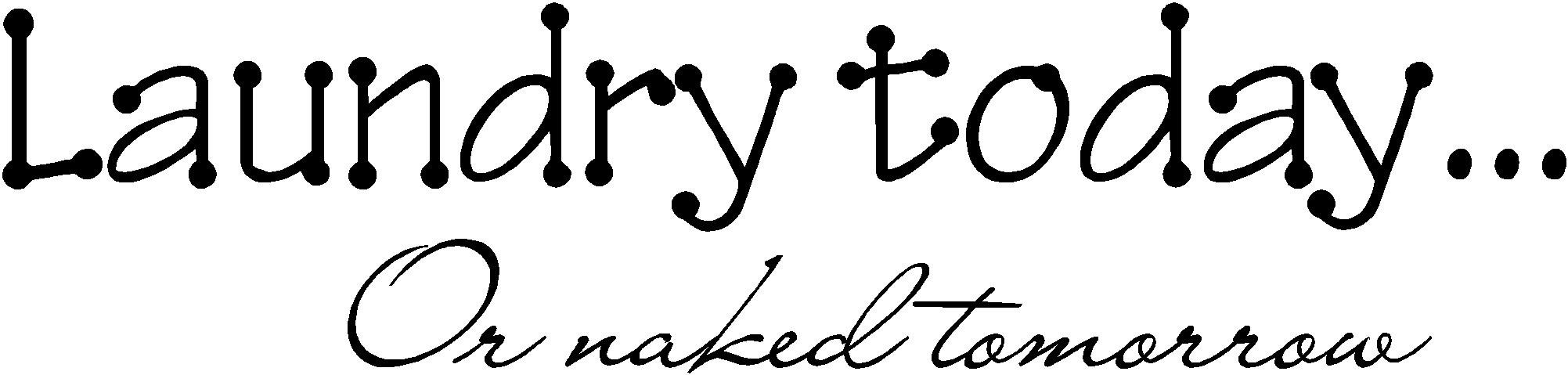 Laundry Today or Naked Tomorrow