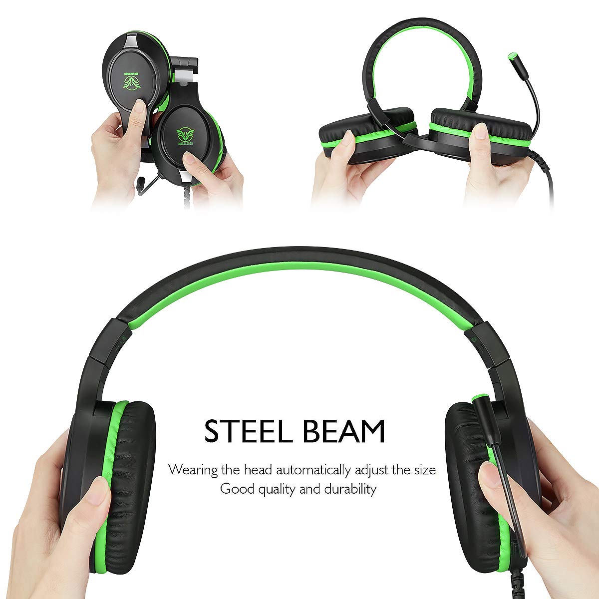 Meedasy Gaming Headset for PS4, Xbox One/S/X, Nintendo Switch, PC & Laptop - Noise Cancelling Over-Ear Headphones with Bass Surround Sound, Flexible Mic & Adjustable Headband - Perfect for Gaming, Streaming & Online Meetings