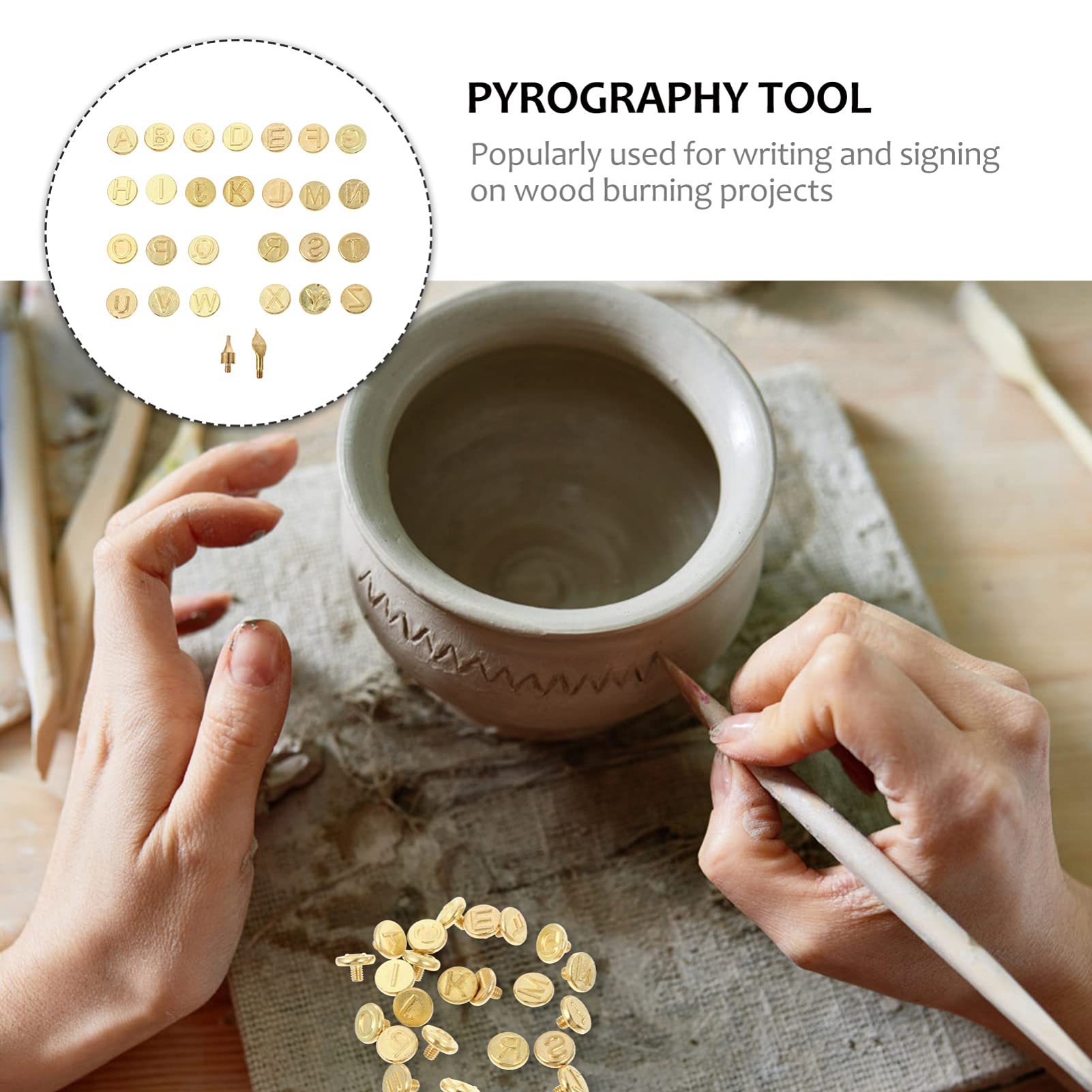 Professional Letter Soldering Iron Kit - Leather Branding Tool, Wood Burning Stencil, Hot Stamp Embossing Tip for DIY Crafts, Leatherworking & Woodworking Projects | Perfect for Customizing Leather, Wood & Metal Surfaces