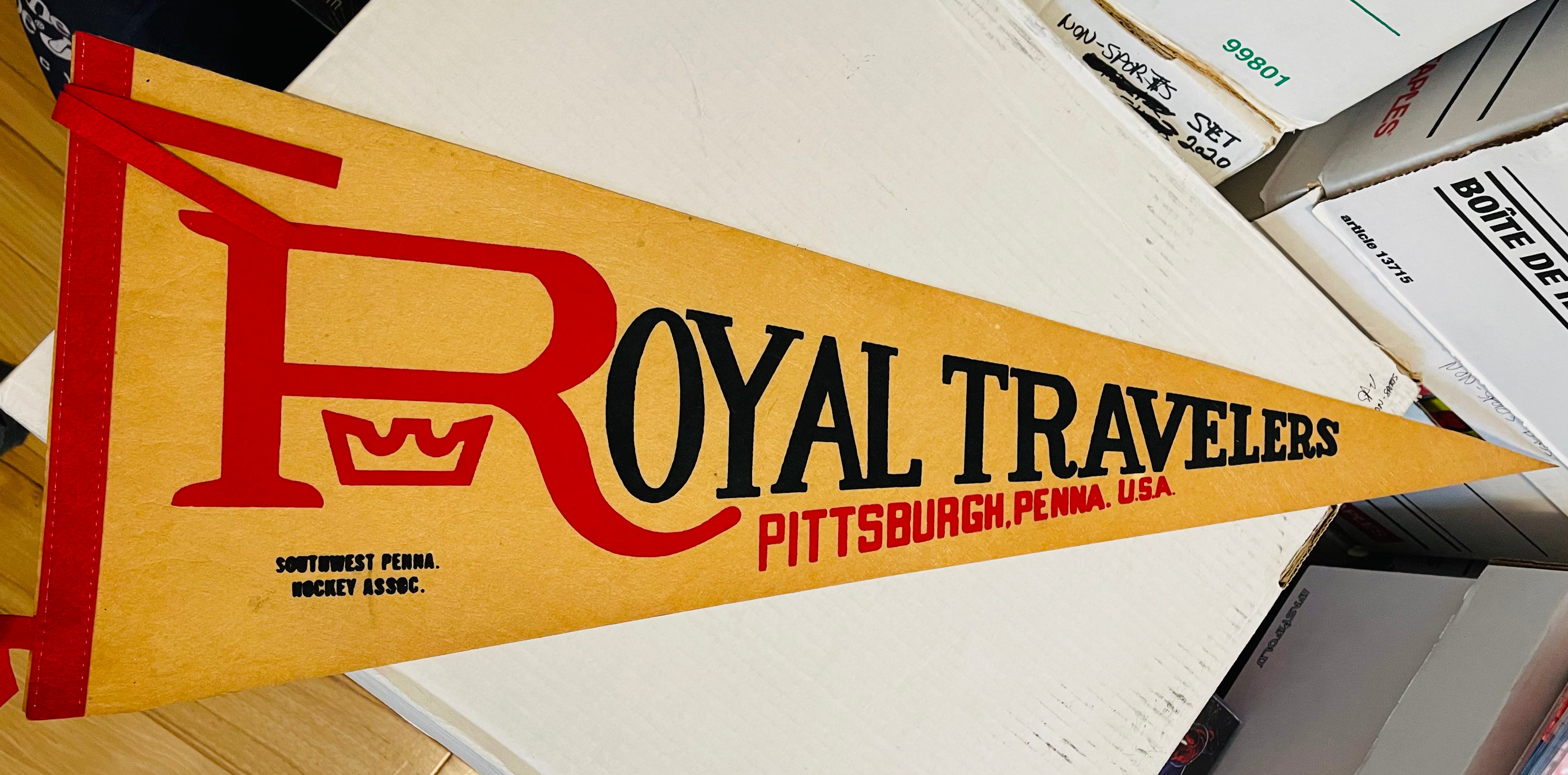 Vintage Royal Travellers Hockey Pennant - Rare Collectible Sports Memorabilia for Fans, Man Cave Decor, and Game Room Display