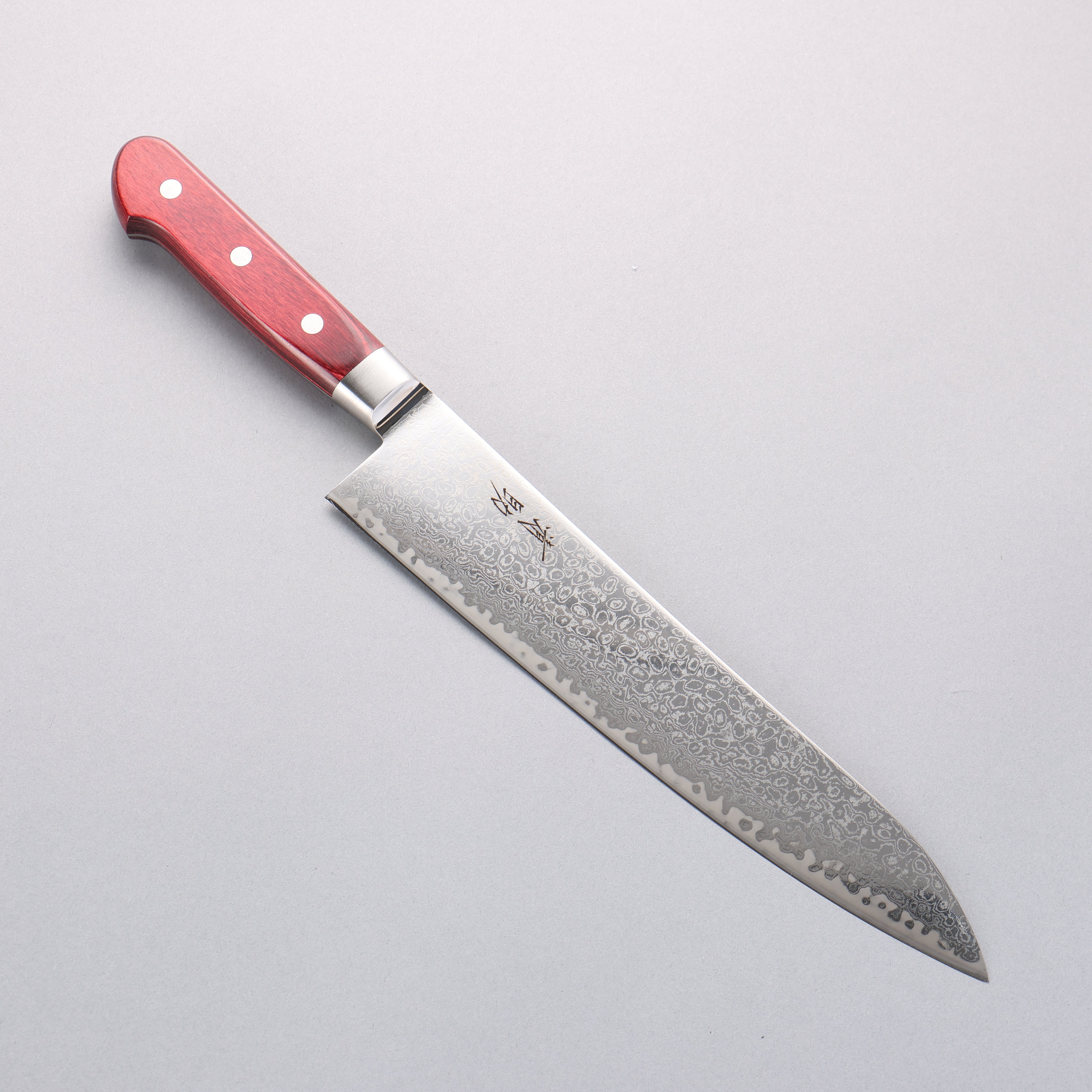 Premium Seisuke Kagami2 AUS10 Damascus Gyuto Chef Knife 240mm - Mirror Finish, Red Pakkawood Handle - Perfect for Sushi, Meat Slicing & Professional Kitchen Use