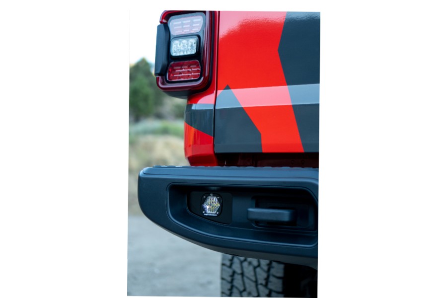Jeep Gladiator JT Baja Designs Dual S1 Series Reverse LED Light Kit with Upfitter - Off-Road Backup Lights for Enhanced Nighttime Visibility & Safety