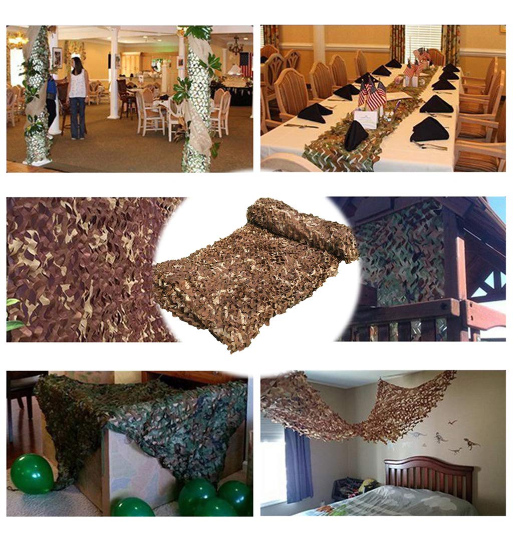 Military Camo Netting - Woodland Camouflage Mesh Net for Hunting, Army, Camping & Shooting Blinds | Sunscreen Jungle Camo Cover for Outdoor Activities, Theme Parties & Decorations