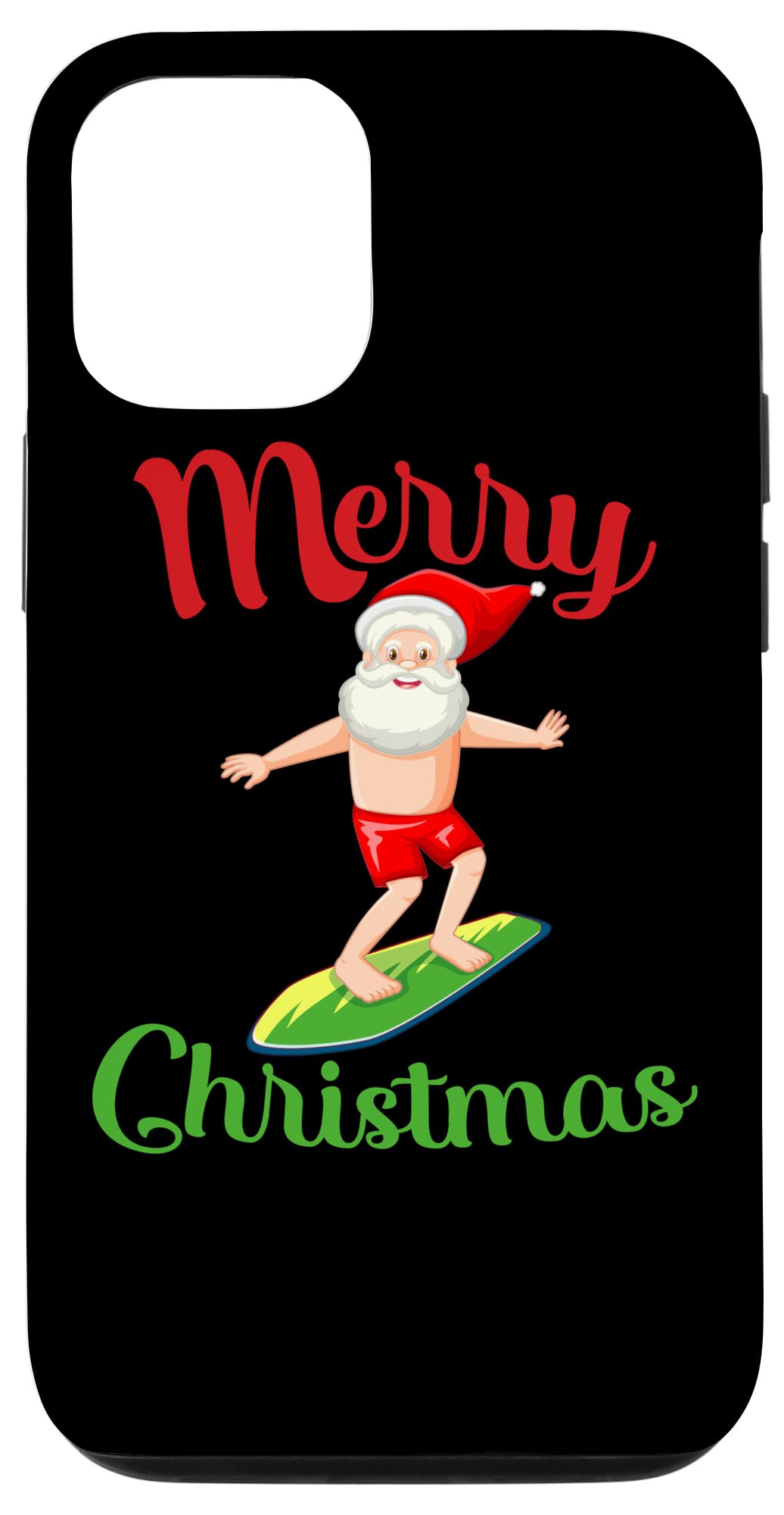 iPhone 12/12 Pro Funny Christmas T-Shirt with Santa Surfing Design - Perfect for Vacation, Beach Getaway & Holiday Gifts