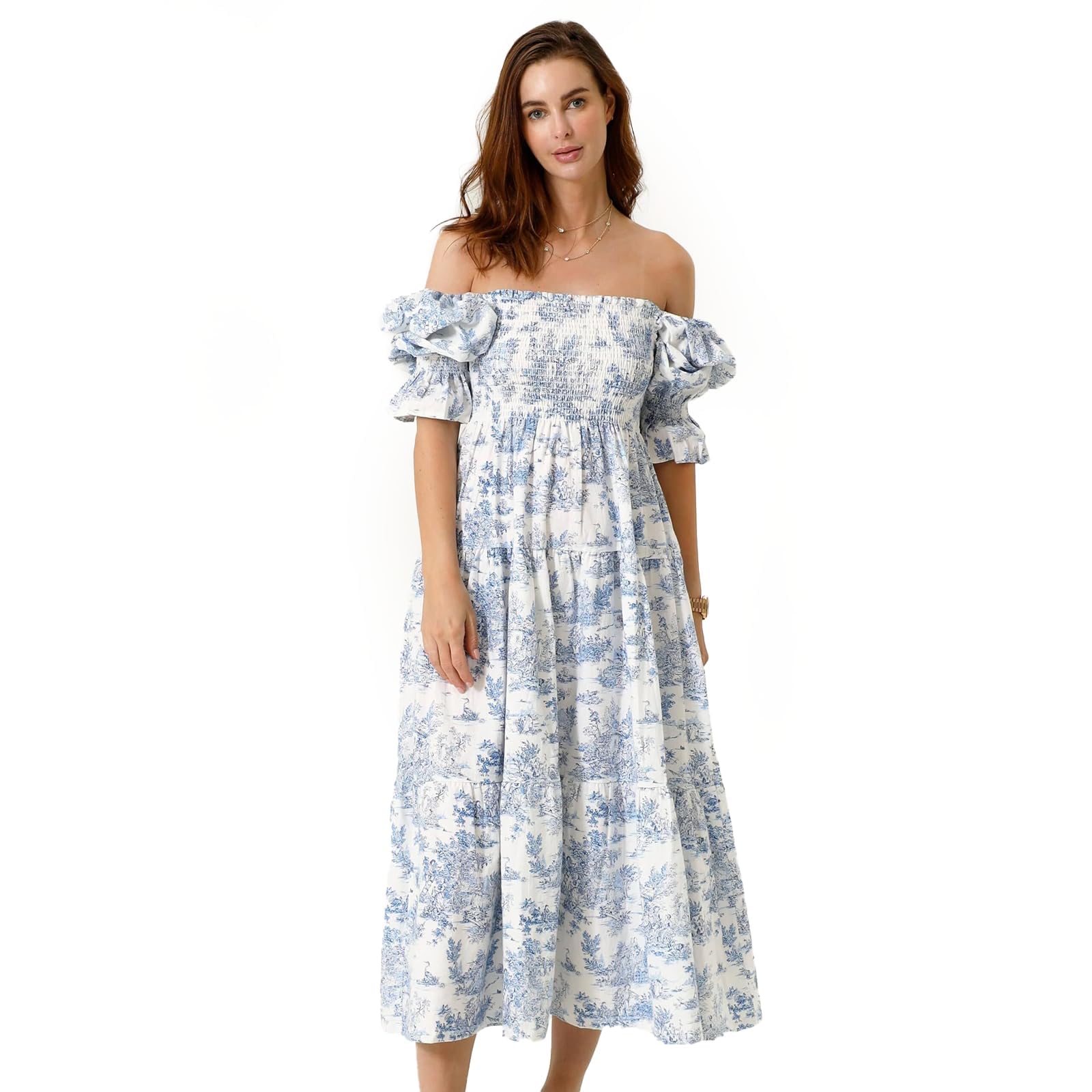 Women's Cotton Linen Maternity Dress - Floral Maxi Pregnancy Gown for Baby Shower & Nursing | Comfortable Casual Maternity Wear for Expecting Mothers | Perfect for Pregnancy Photos, Bridal Showers & Summer Outfits