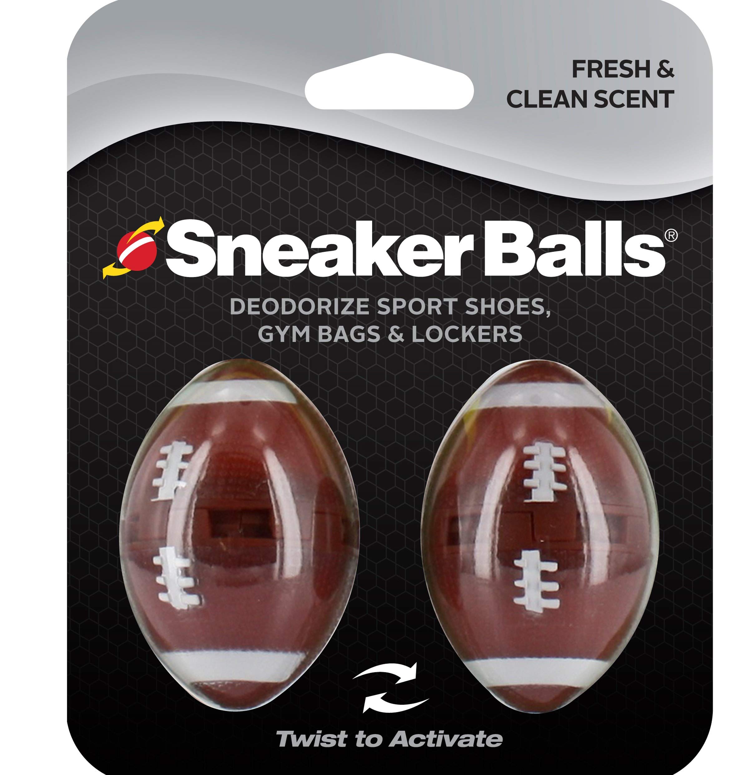 **Odor-Fighting Shoe Fresheners for Sneakers & Gym Bags – Eliminates Bad Smell in Shoes, Lockers & Drawers – Fresh Scent Football Design – 2 Pack for Sports & Travel**