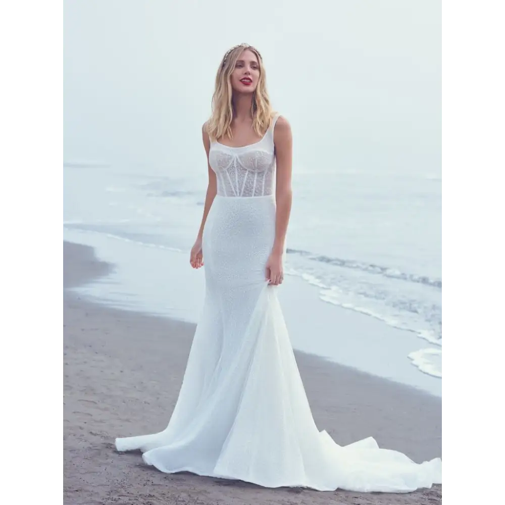 Aerona by Sottero and Midgley Wedding Dress Sample Sale - Elegant Bridal Gown for Church Ceremony & Beach Weddings