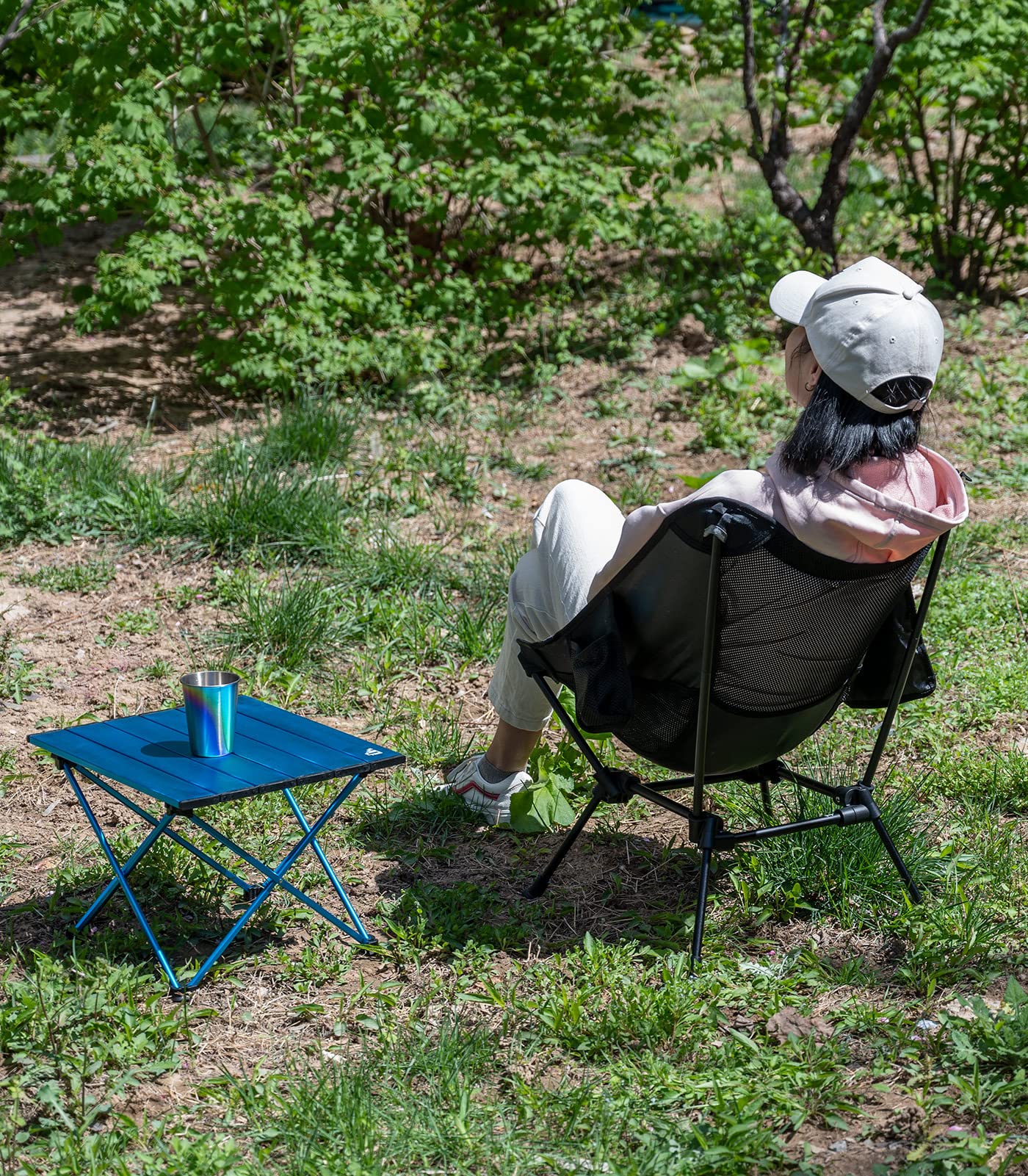 iClimb Mini Folding Table with 2 Anti-Sinking Chairs - Ultralight Portable Camping Set for Couples, Backpacking, Hiking, Beach & Outdoor Concerts | Perfect for Picnics, Tailgating and RV Trips