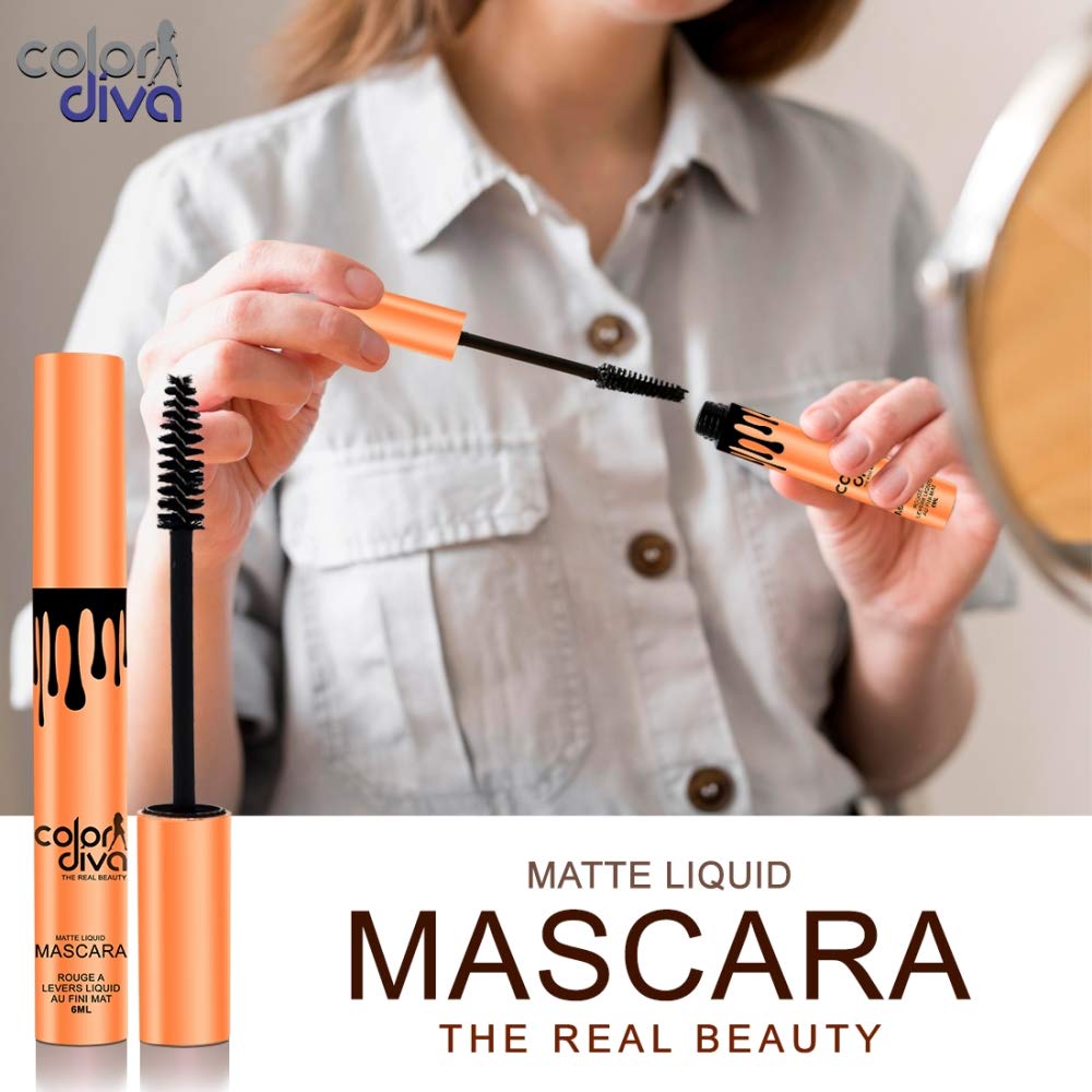 COLOR DIVA Waterproof & Long-Lasting Eyeliner & Mascara Set - Black (6ml) | Smudge-Proof, 24H Wear for Party, Wedding & Daily Makeup | EM102