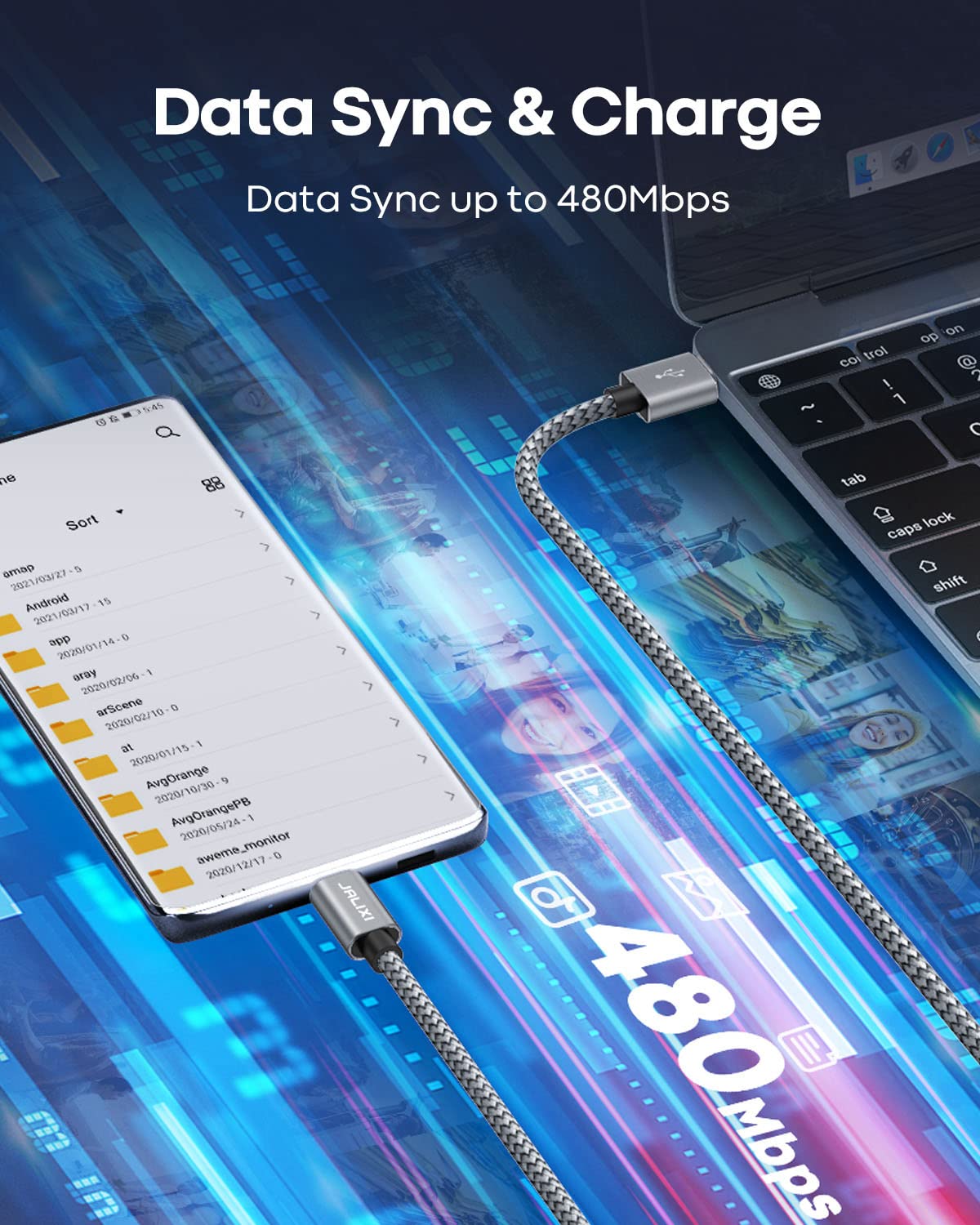 JALIXI 1ft USB C to USB C Fast Charging Cable - 60W PD Quick Charge for iPhone 15 Pro Max, Samsung Galaxy S24/S23/S21/S20 Ultra, Pixel 8/7, Power Banks - Perfect for Travel, Home & Office Charging