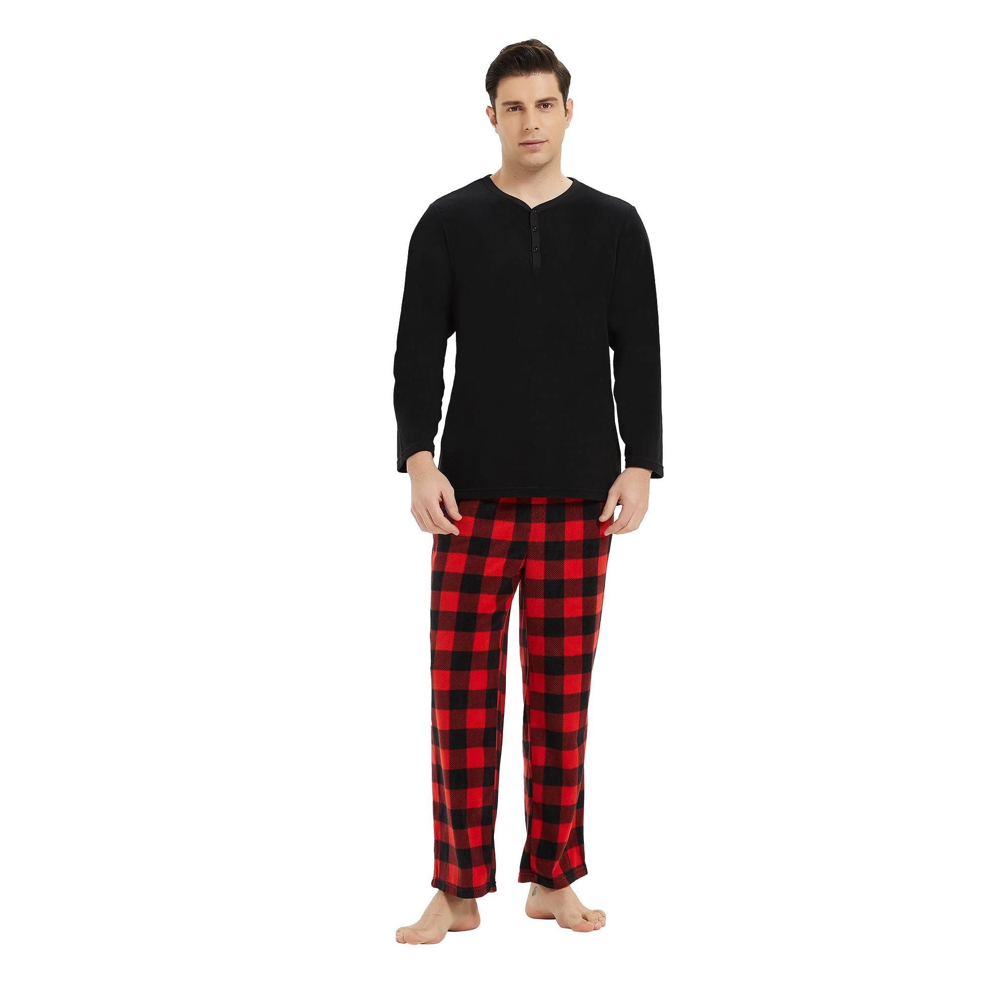 U2SKIIN Plaid Pajama Set for Couples - Soft & Warm Matching Sleepwear for Men and Women - Perfect for Christmas Gifts, Anniversary Presents & Cozy Winter Nights