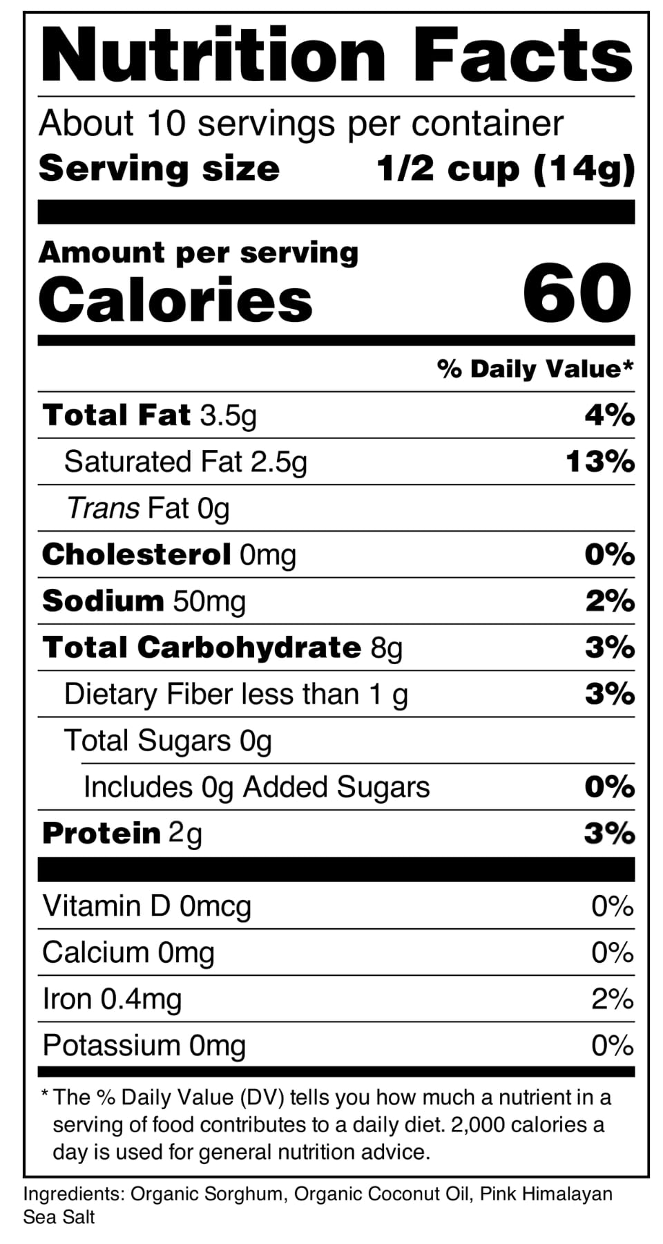 Organic Popped Sorghum Snacks - Keto, Gluten-Free, Healthy Alternative to Popcorn - for On-the-Go & Movie Nights