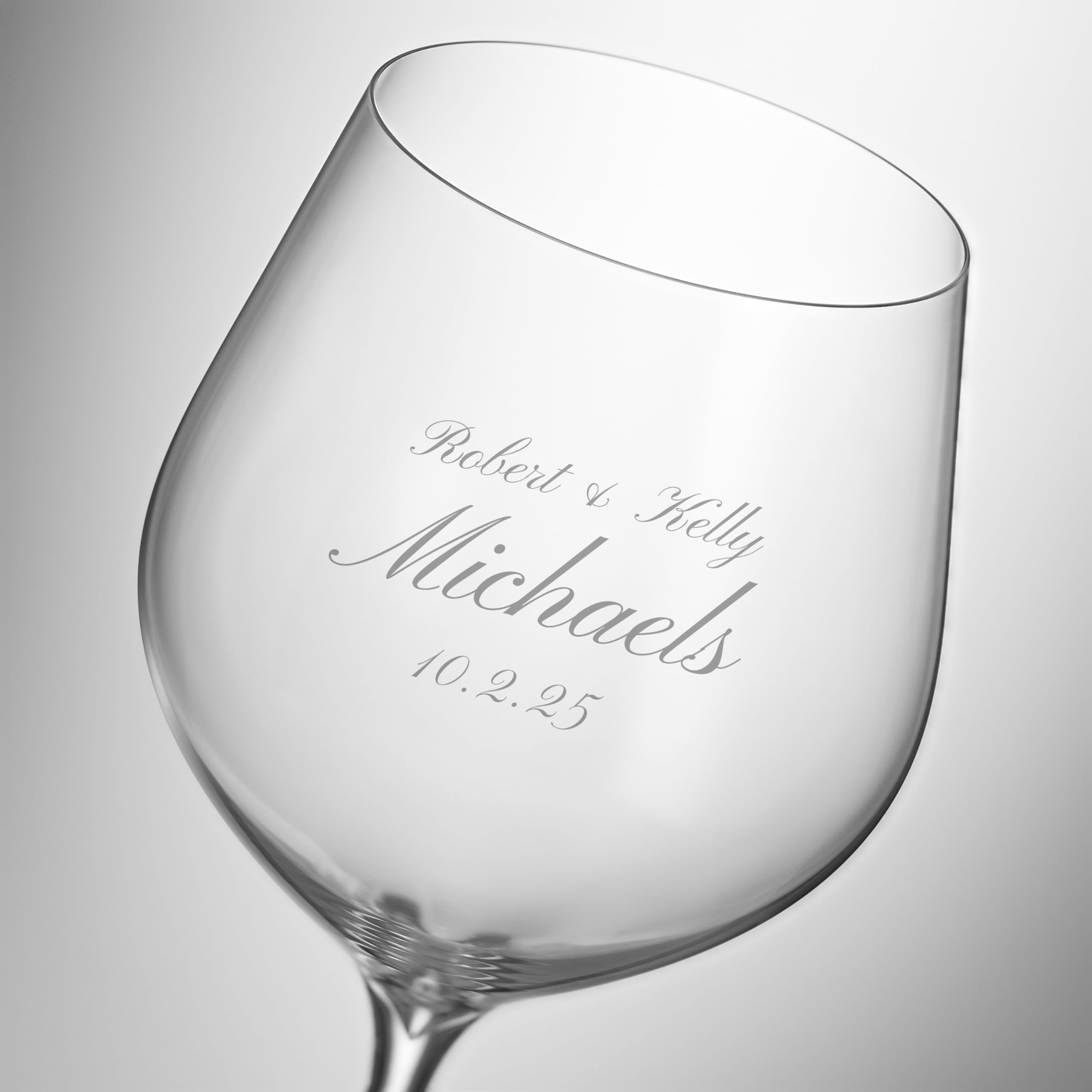 Personalized Elegance Cabernet Sauvignon Wine Glasses Set of 2 - Custom Engraved 26.7oz Crystal Red Wine Glasses for St. Emilion, Listrac & Moulis - Perfect Gift for Wine Lovers - Ideal for Romantic Dinners, Anniversary Gifts & Wine Tasting Events