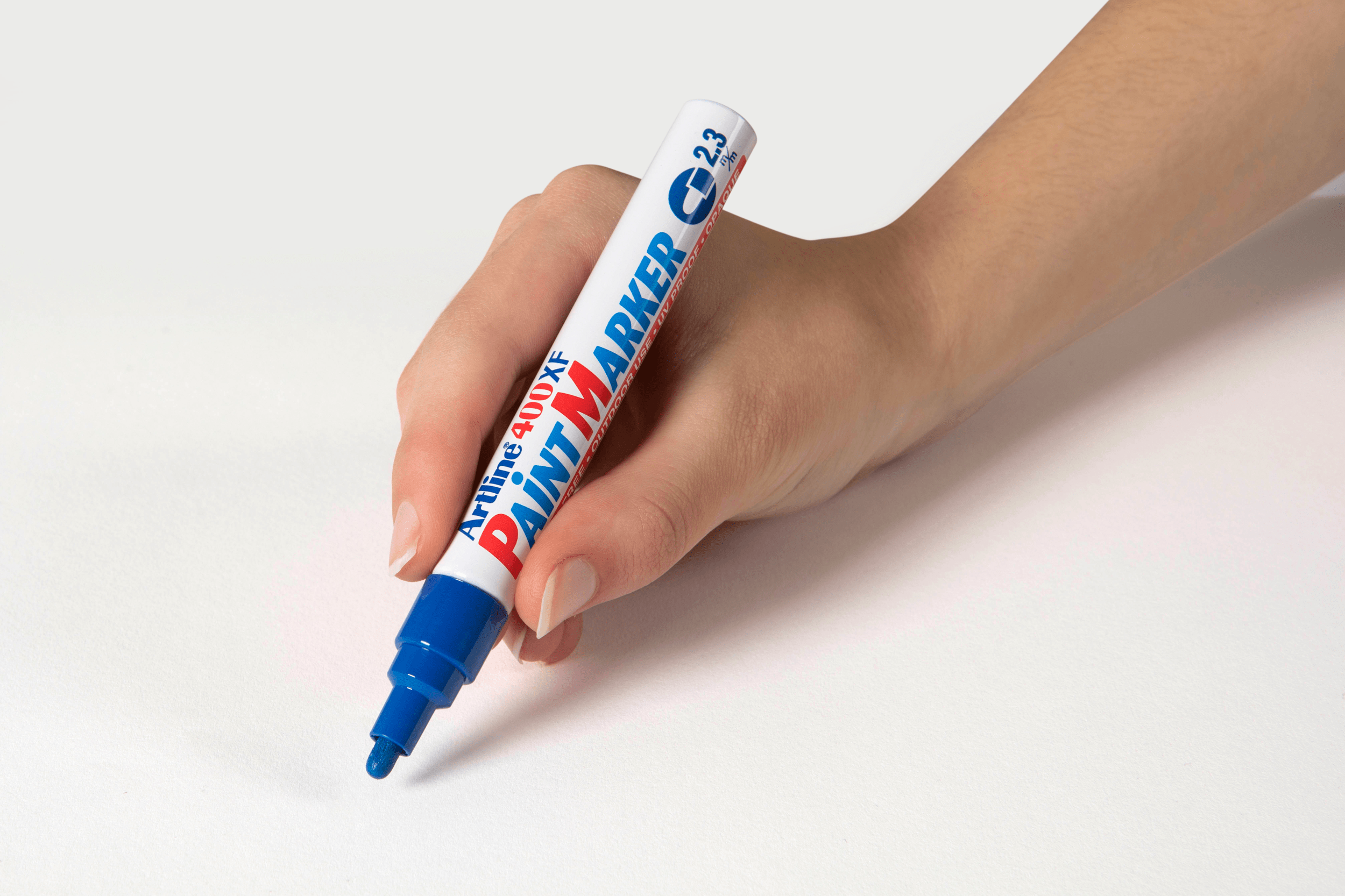 Artline 400 Blue Paint Marker Set - 12 Pack with 2.3mm Bullet Tip for Artists, DIY Crafts & Industrial Labeling - Perfect for Canvas, Metal, Glass & Wood Surfaces