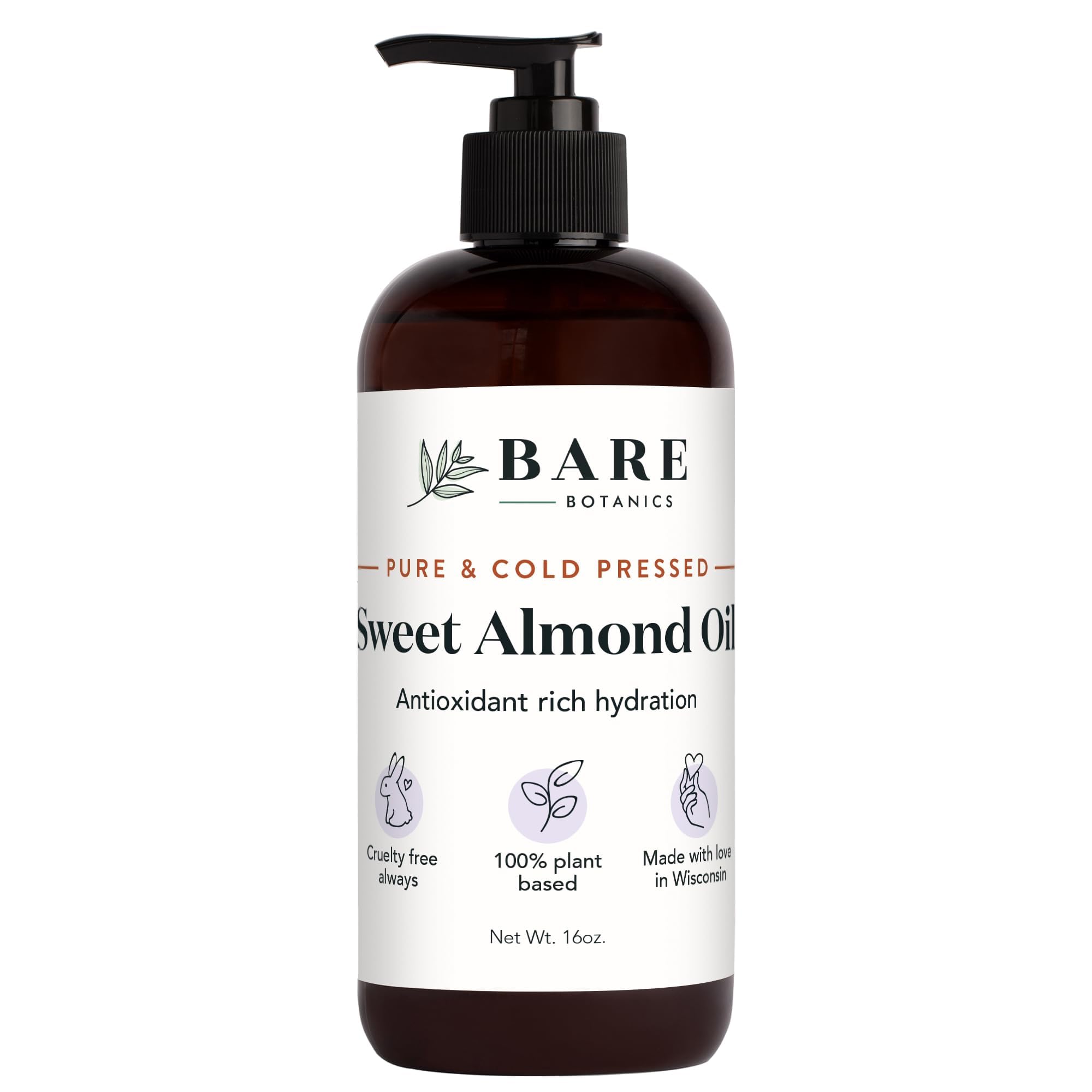 Bare Botanics Sweet Almond Hair & Body Oil with Bergamot Mint Body Salt Scrub - Natural Moisturizing & Exfoliating Set for Dry Skin, Hair Care & Relaxing Bath Time