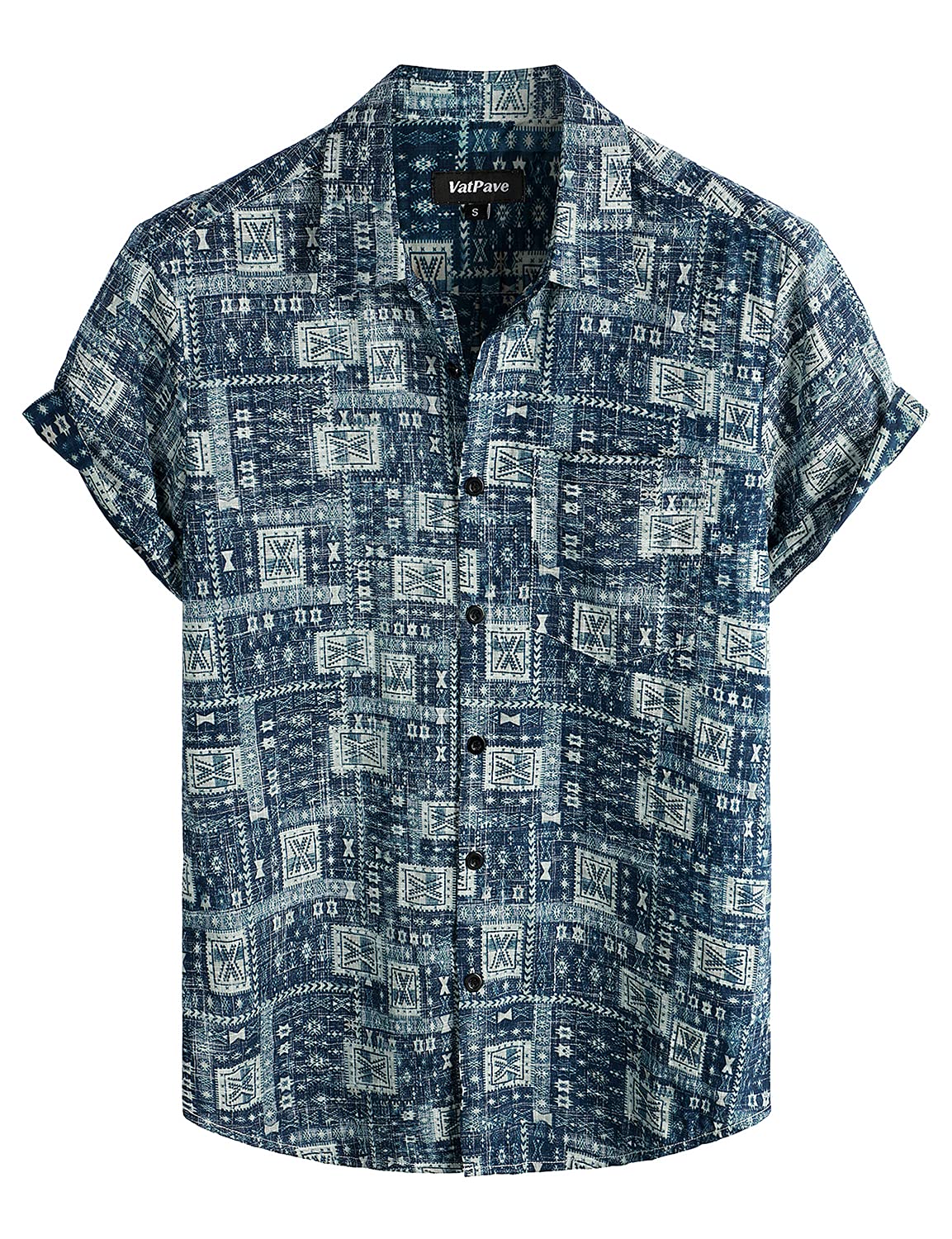 VATPAVE Men's Hawaiian Shirts - Casual Floral Short Sleeve Button Down Shirt with Front Pocket | Tropical Beach Vacation, Summer Party & Outdoor Wear
