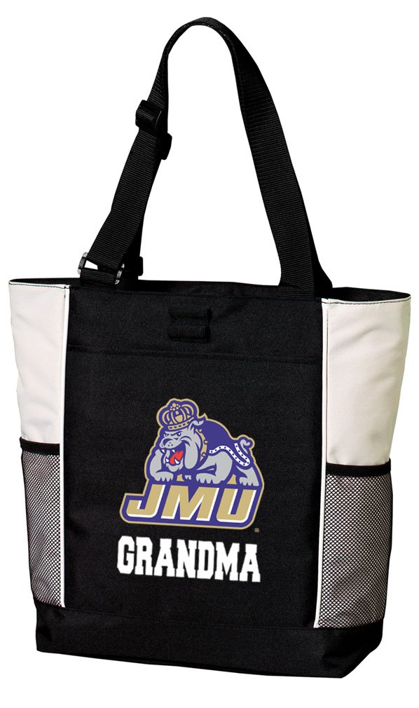 JMU Grandma Tote Bags - James Madison University Canvas Tote for Beach, Pool, Travel & Shopping - Perfect for College Gameday, Groceries & Everyday Use