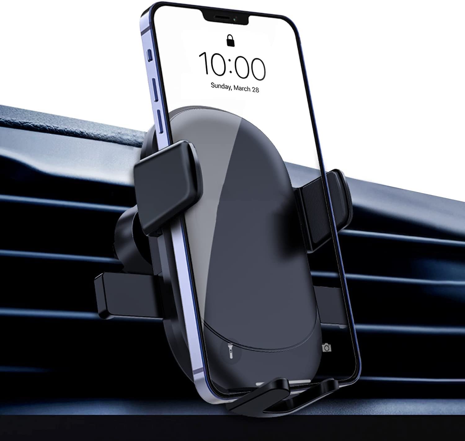Upgrade Car Air Vent Phone Holder - 360° Rotation Gravity Phone Mount for iPhone 13/12/11 Pro Max/XS/XR & Galaxy Note 20/S20/S10 - Zero Noise Car Phone Stand - Perfect for Hands-Free Navigation & Safe Driving