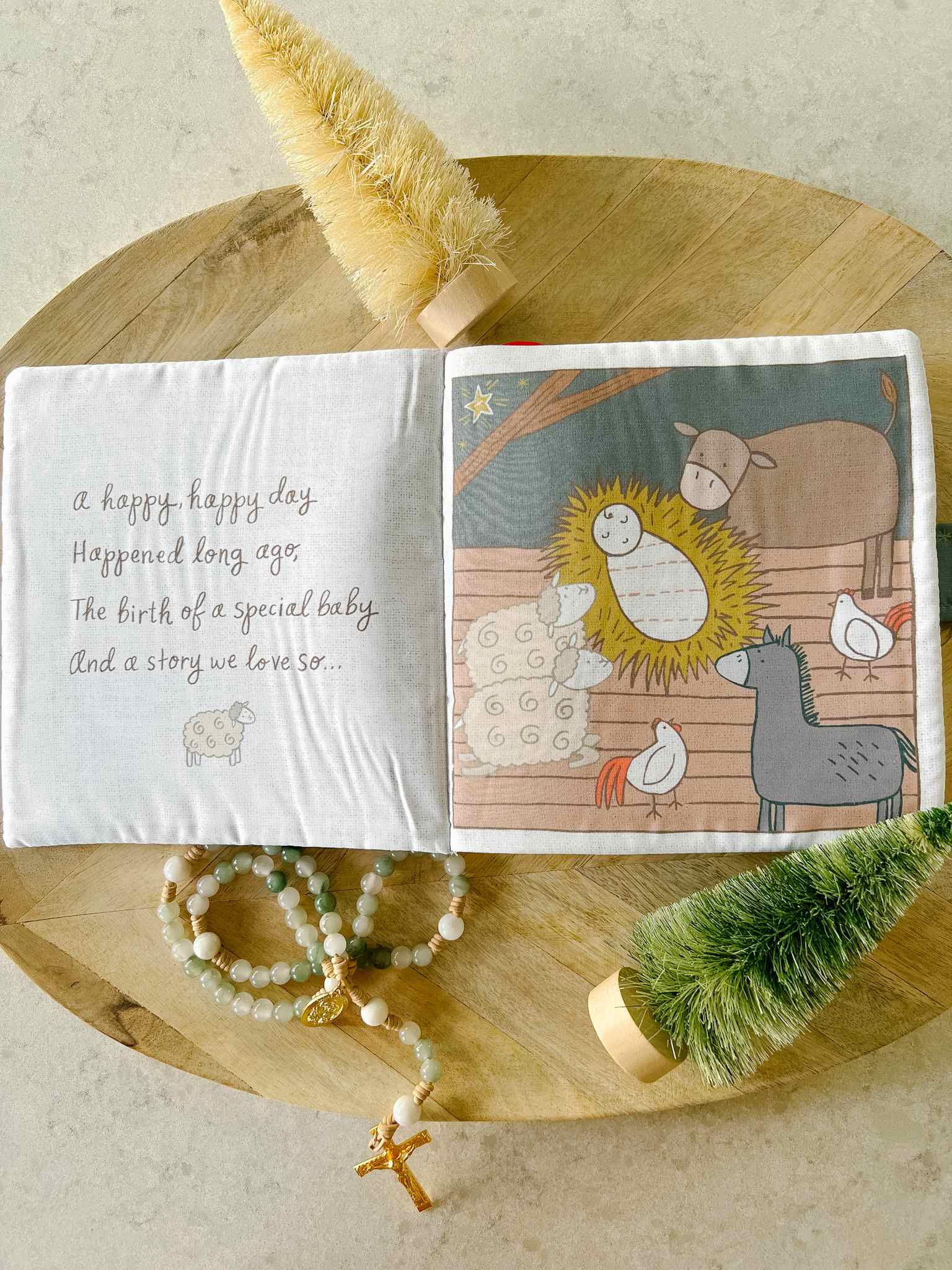 Happy Birthday Jesus Soft Book - Interactive Baby Cloth Book for Early Learning & Sensory Play - Perfect for Christmas Gifts, Baby Showers & Toddler Storytime