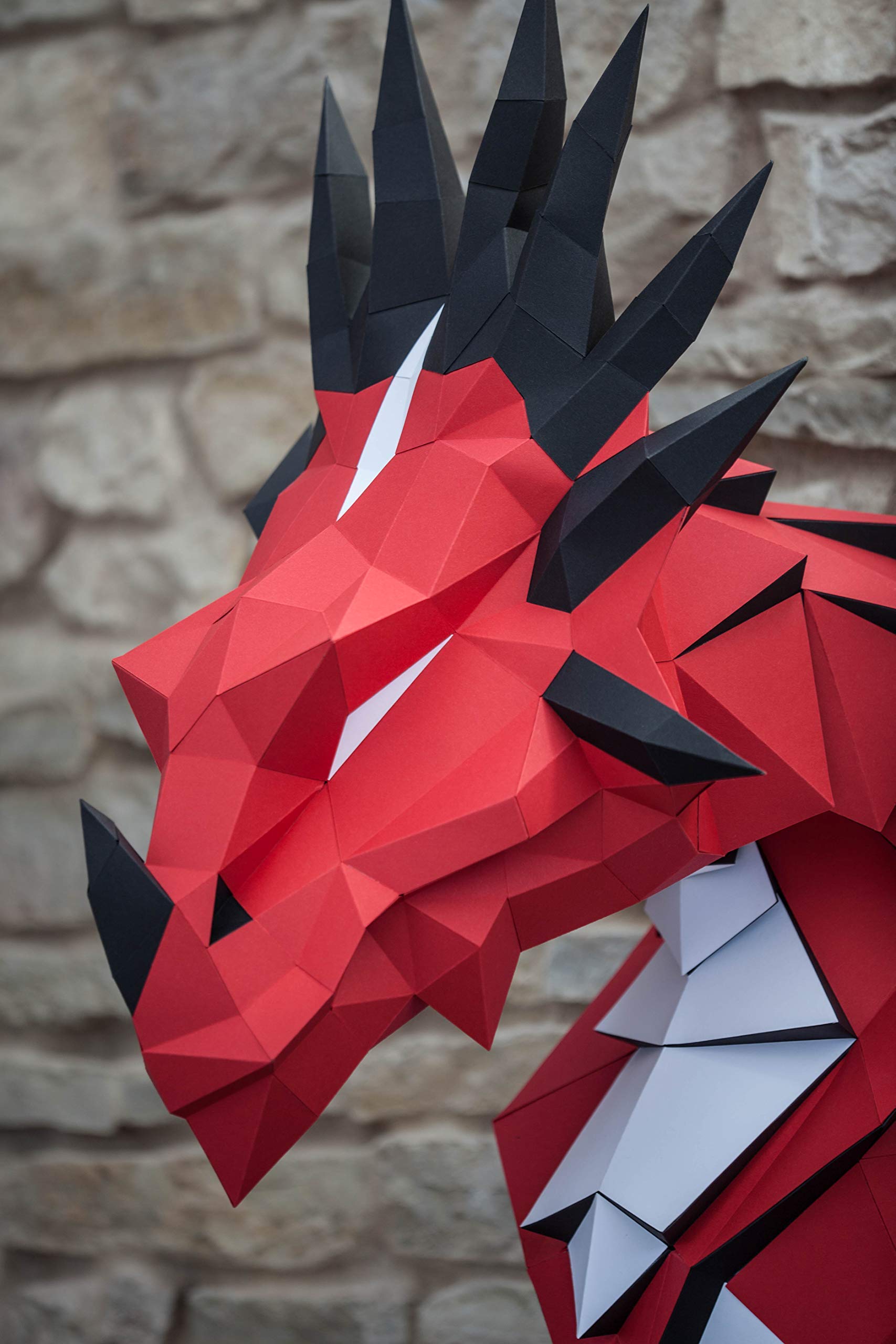 3D DIY Papercraft Dragon S Trophy Kit - Pre-Cut 300GSM Cardboard Puzzle Set for Adults - Home Decor & Paper Sculpture Craft - Perfect for Gifts, Office Display & Creative Hobbies