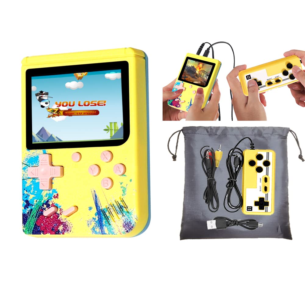 Handheld Gameboy Mini Retro Game Console - 500 in 1 Built-in Video Games, Portable Gaming Device for Kids & Adults, Supports 2 Players & TV Connection - Perfect Gift for Family, Friends & Gaming Enthusiasts (Great for Travel, Parties & Family Game Nights)