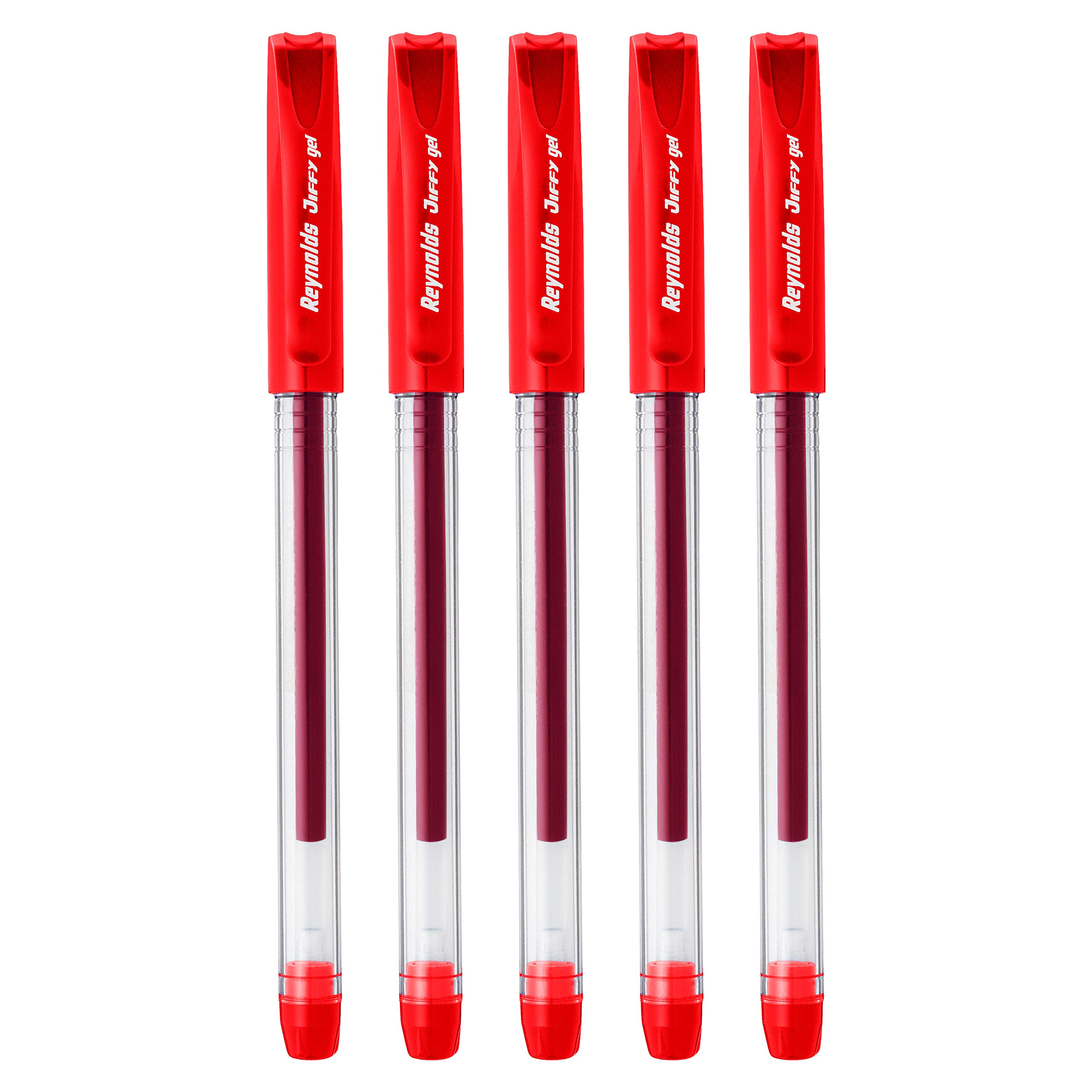 Reynolds Jiffy 0.5mm Needle Point Gel Pens - 40 Pack Red Ink Fine Point Pens for Smooth Writing, Note Taking & Art Projects (Fast Shipping from India)