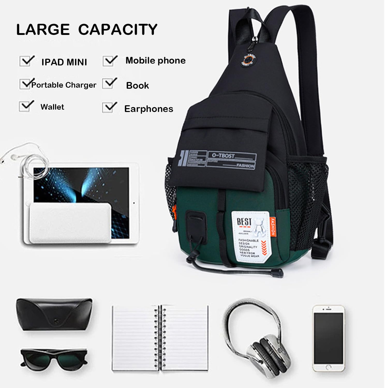 Waterproof Travel Backpack - Lightweight Sling Shoulder Bag for Hiking, Camping & Daily Commute | Durable & Weather-Resistant Outdoor Gear