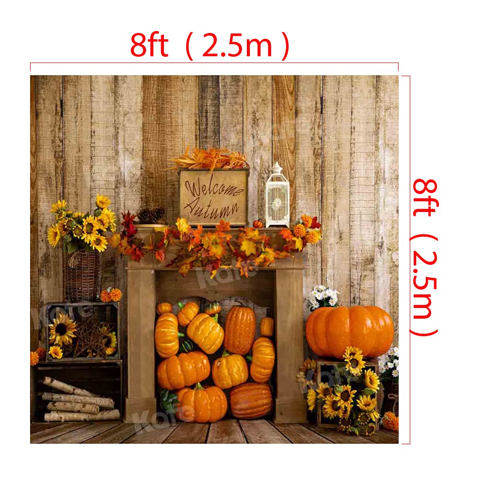 8x8ft Autumn Pumpkin Photo Backdrop - Thanksgiving Harvest Fabric Background for Photography, Family Portraits & Seasonal Decor | Perfect for Fall Photos, Holiday Parties & Social Media Content